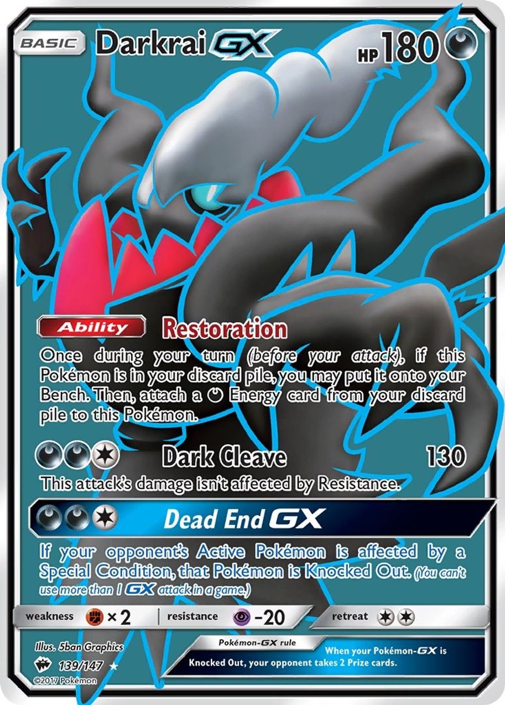 Darkrai GX (Full Art) — SM - Burning Shadows