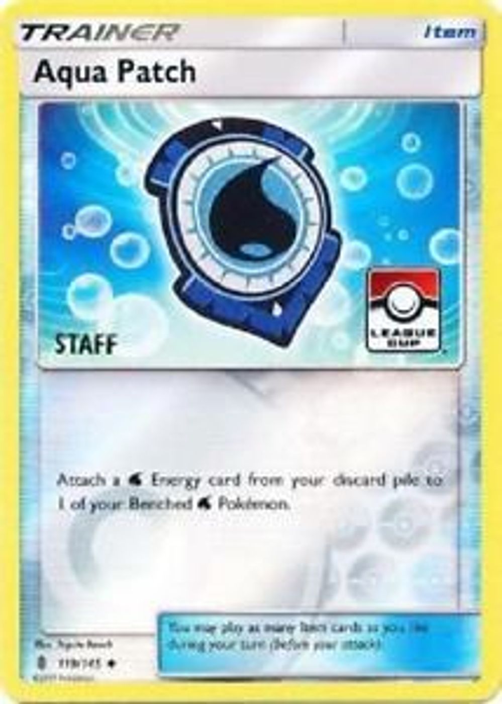 Aqua Patch - 119/145 (League Cup) [Staff] — League & Championship Cards