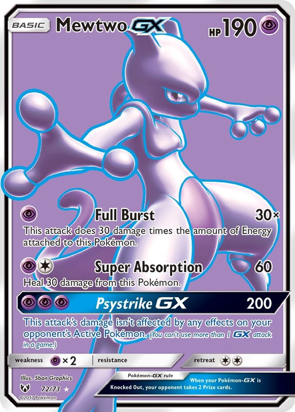 Mewtwo GX (Full Art) — Shining Legends