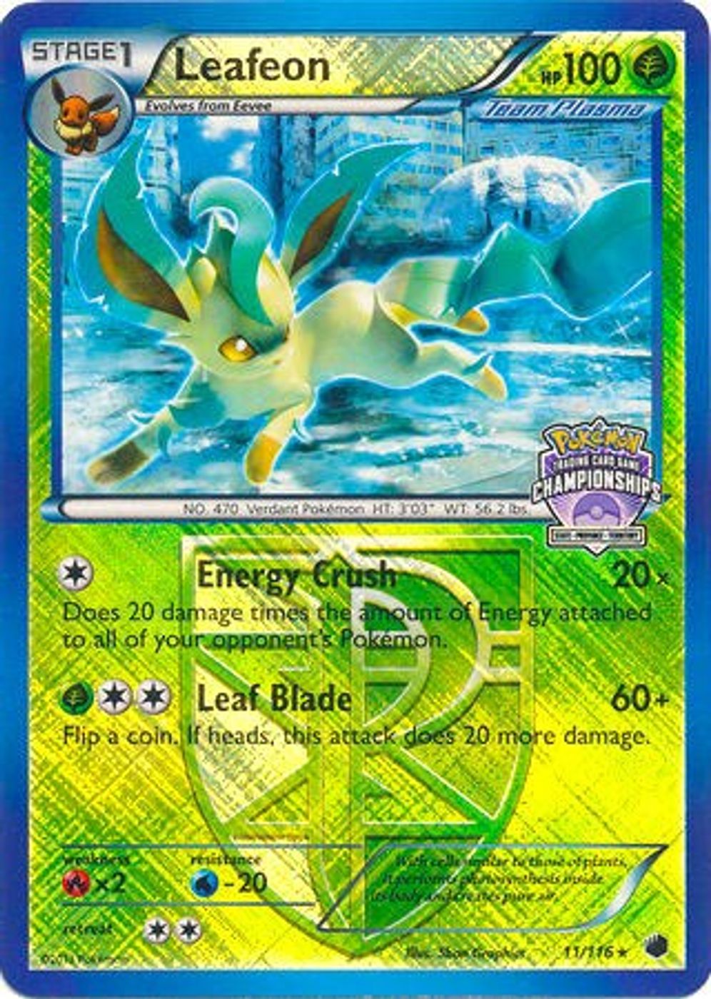 Leafeon - 11/116 (State Championships) — League & Championship Cards