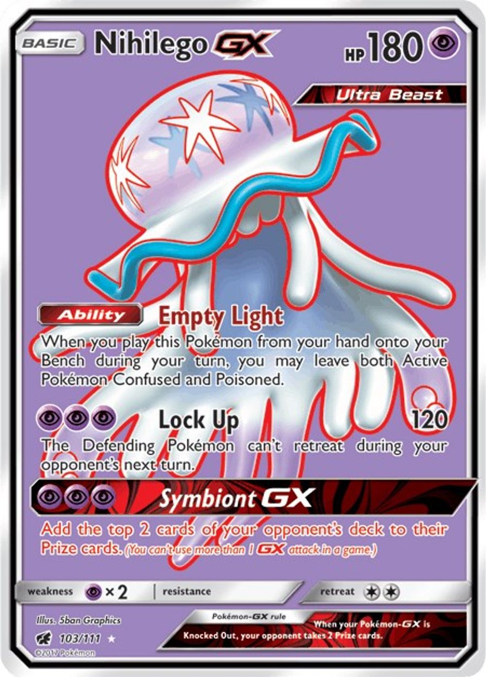 Nihilego GX (Full Art) — SM - Crimson Invasion