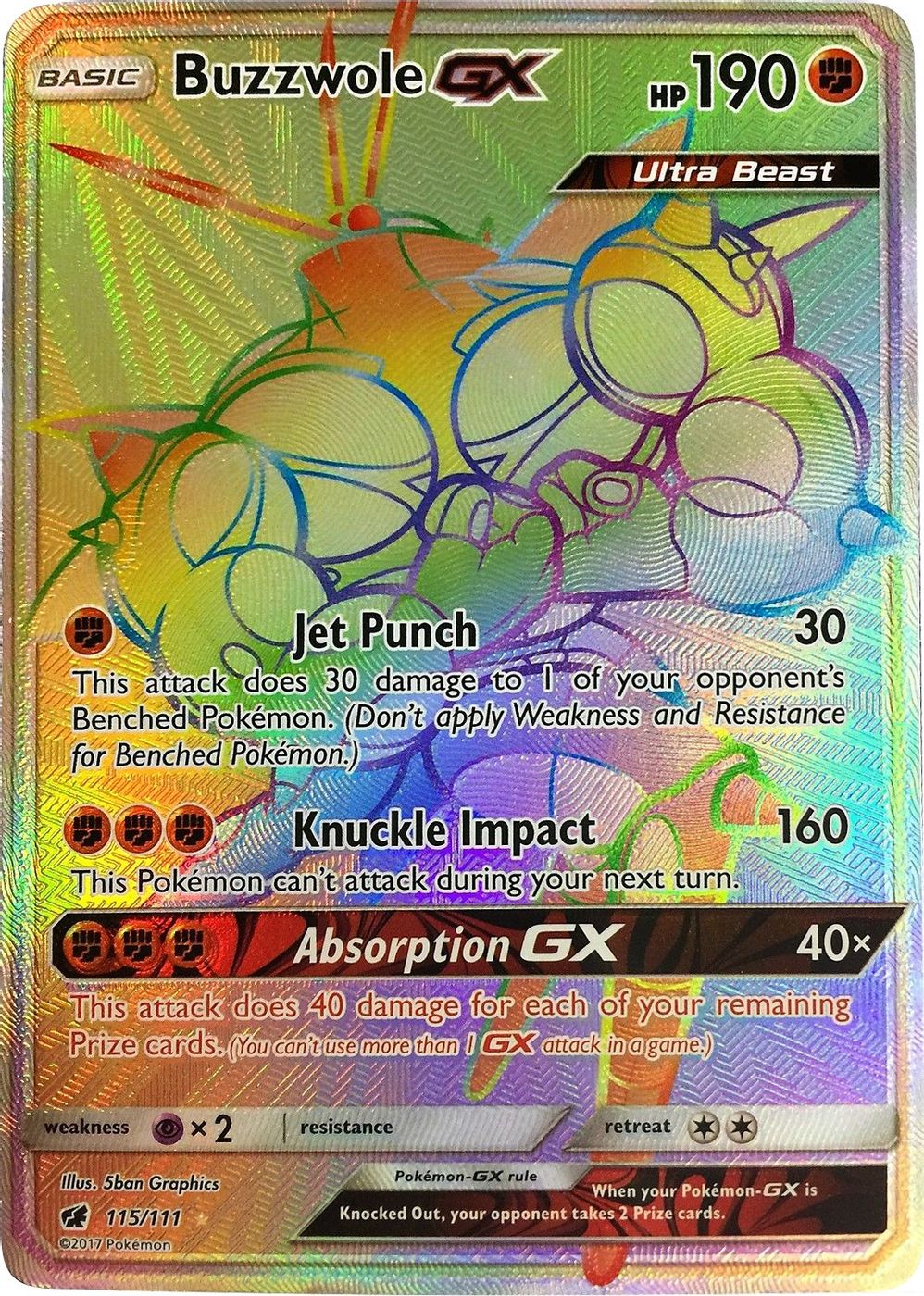 Buzzwole GX (Secret) — SM - Crimson Invasion
