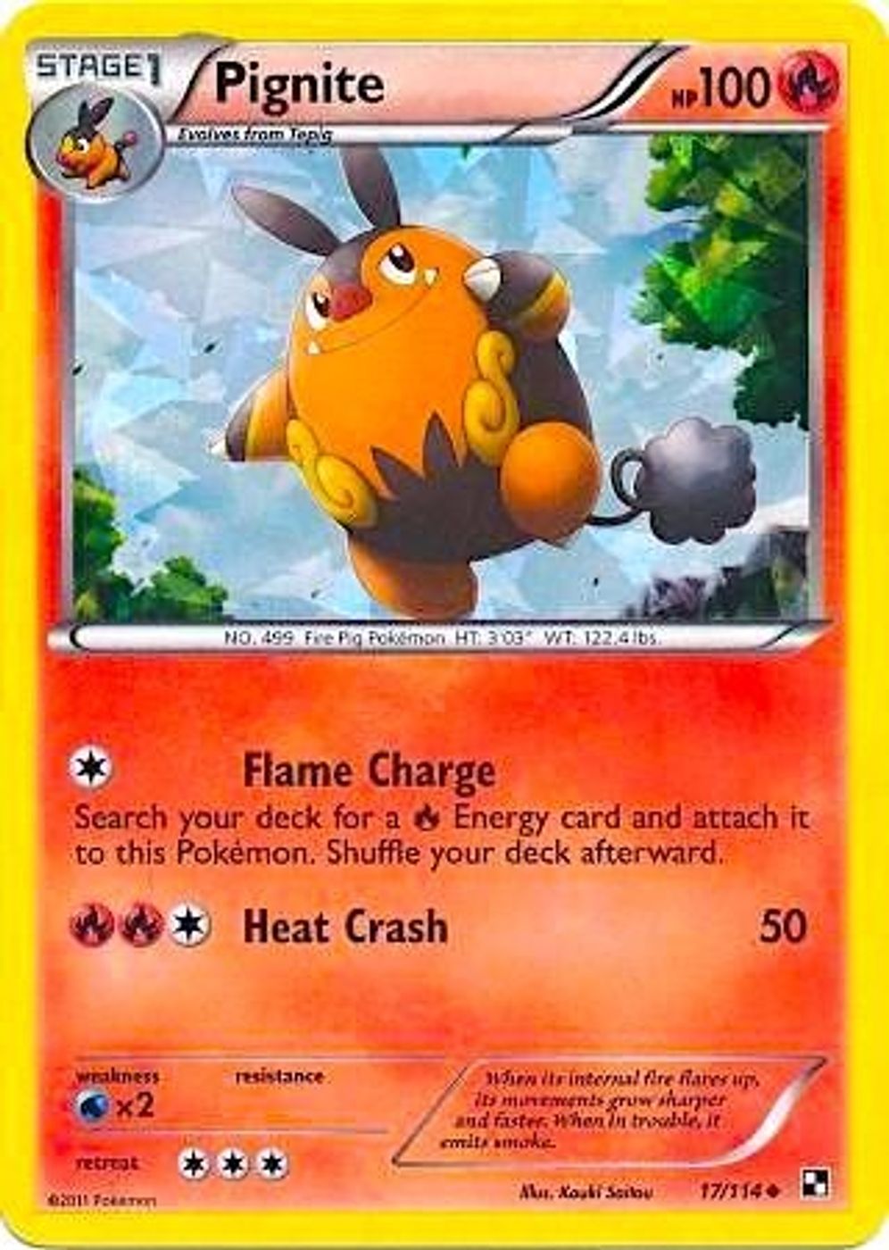 Pignite - 17/114 (Cracked Ice Holo) — Miscellaneous Cards & Products