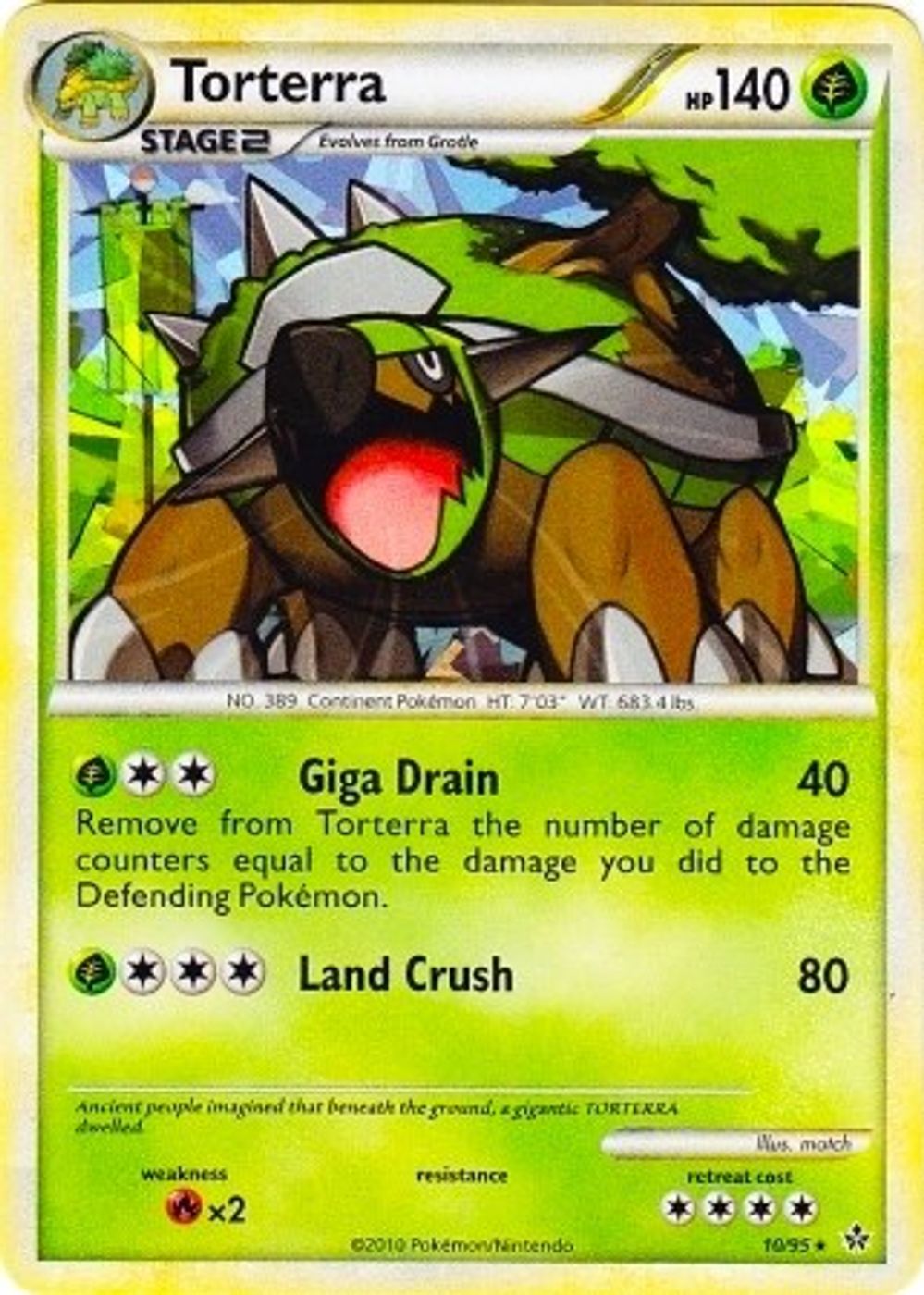 Torterra - 10/95 (Cracked Ice Holo) — League & Championship Cards