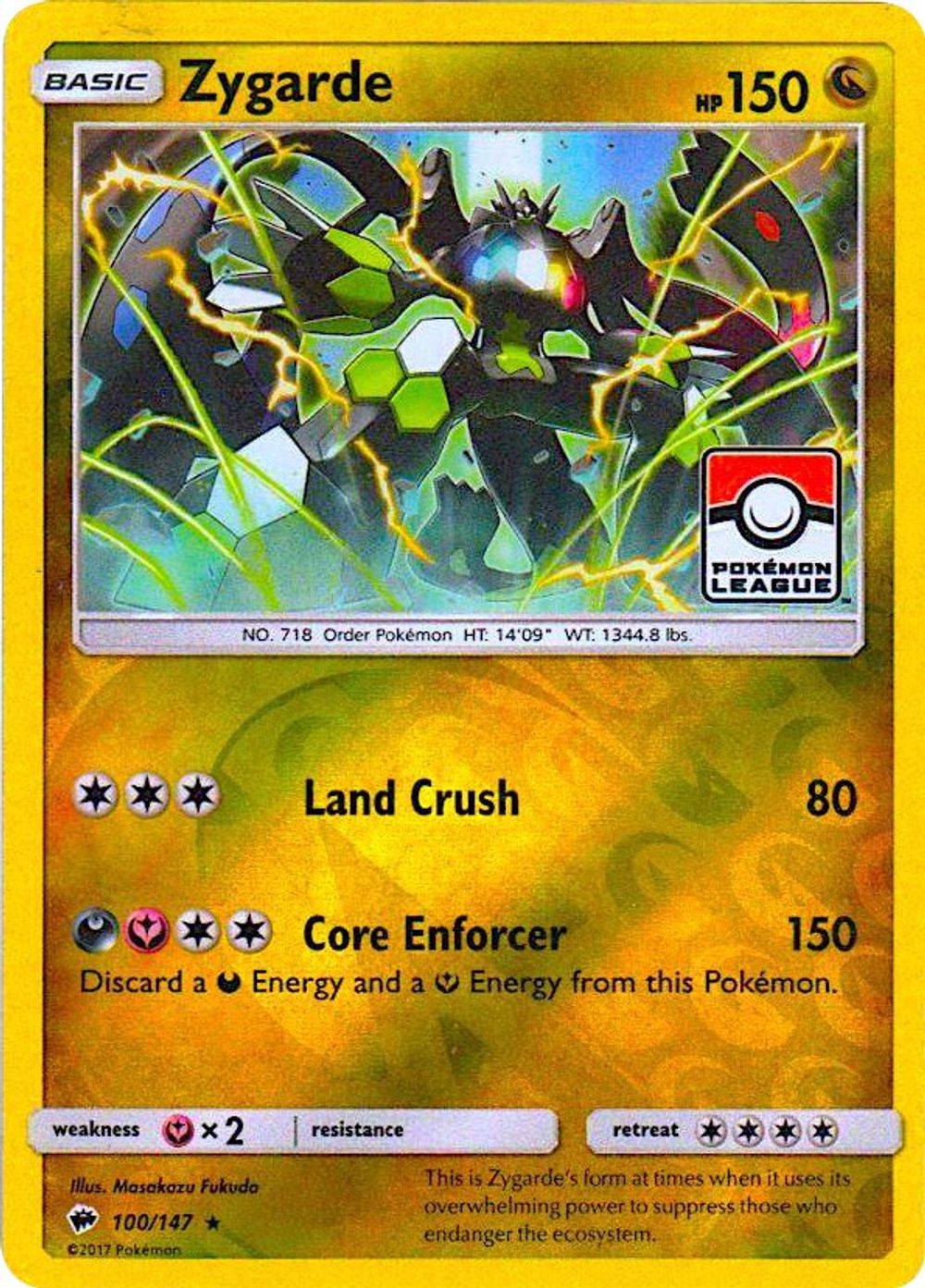 Zygarde - 100/147 (Pokemon League) — League & Championship Cards