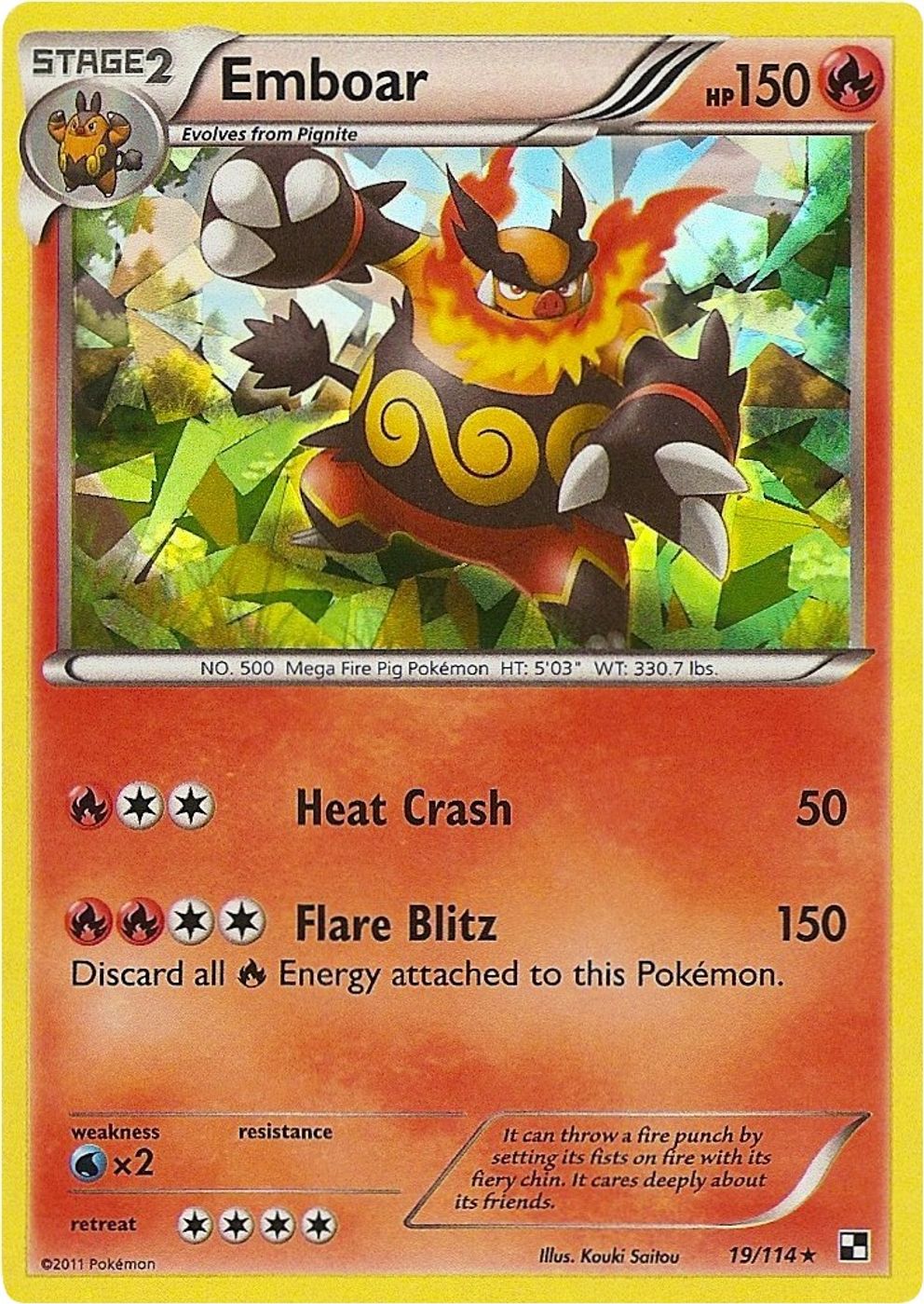 Emboar - 19/114 (Cracked Ice Holo) — Deck Exclusives