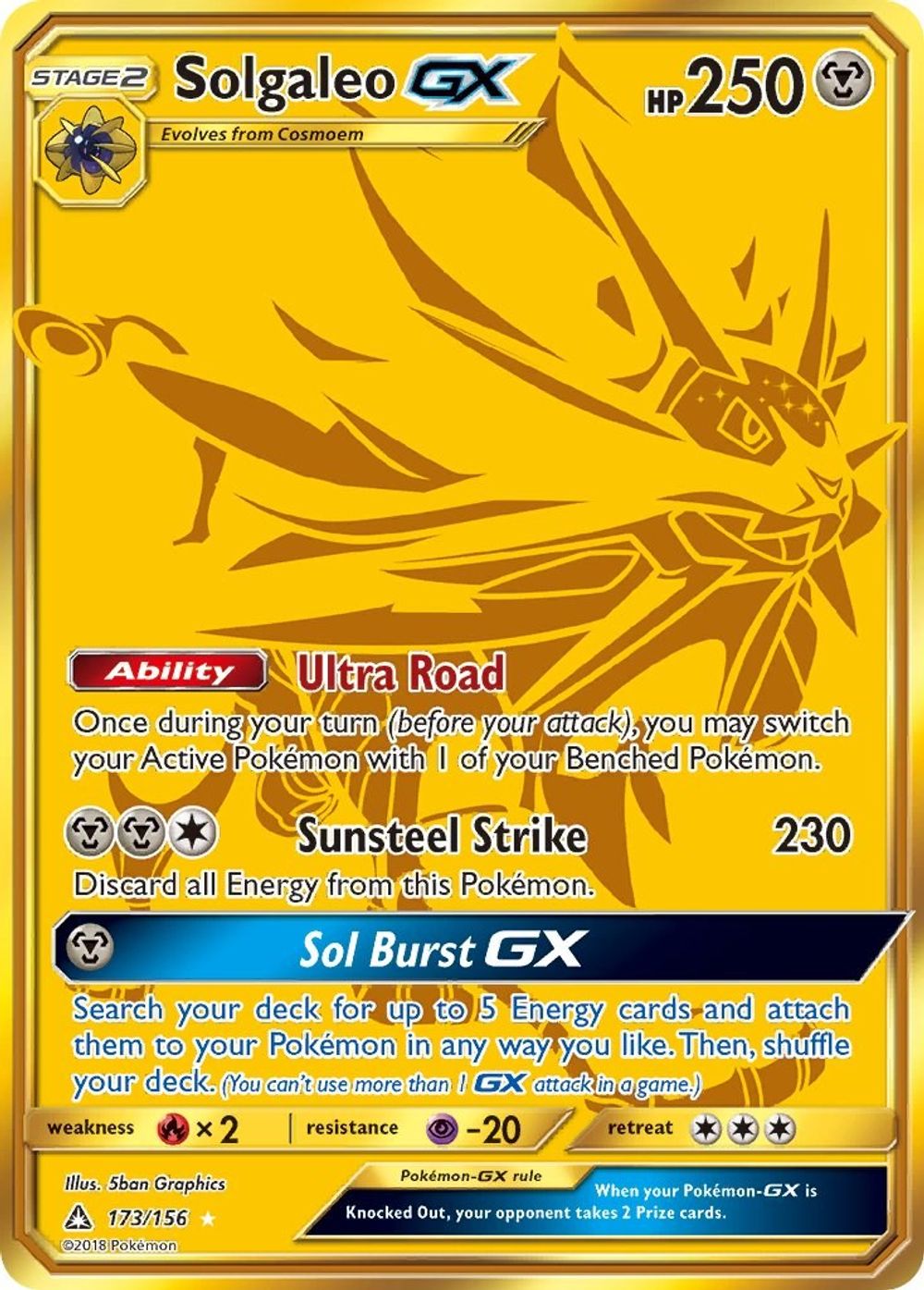 Solgaleo GX (Secret Rare) — SM - Ultra Prism