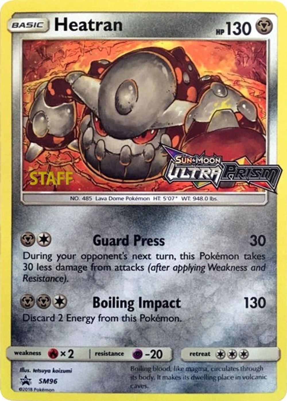 Heatran - SM96 (Prerelease) [Staff] — SM Promos