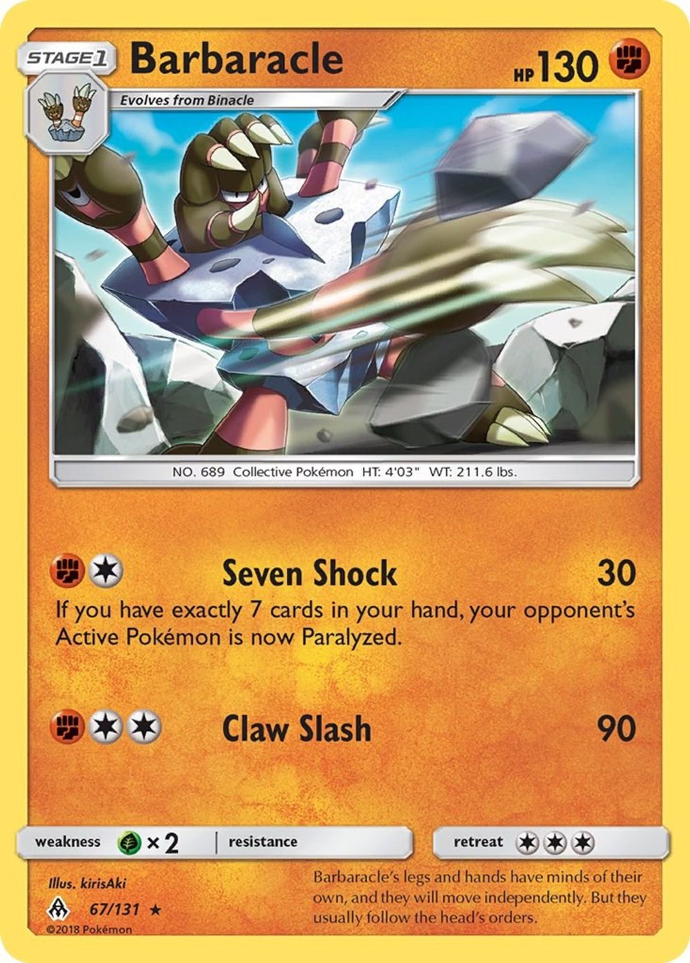 Barbaracle — SM - Forbidden Light