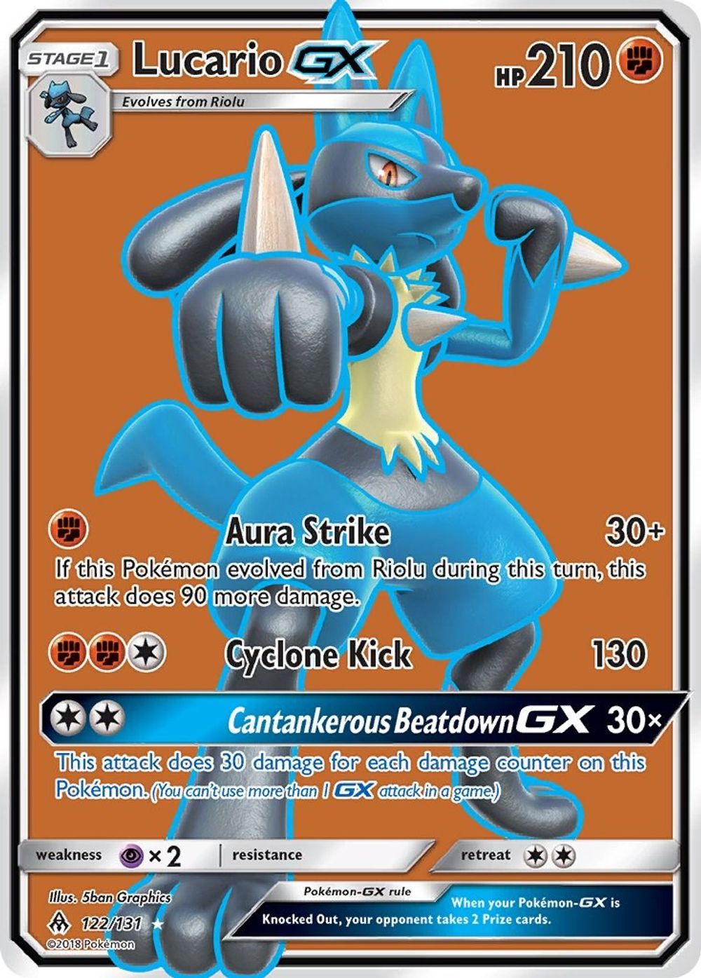 Lucario GX (Full Art) — SM - Forbidden Light