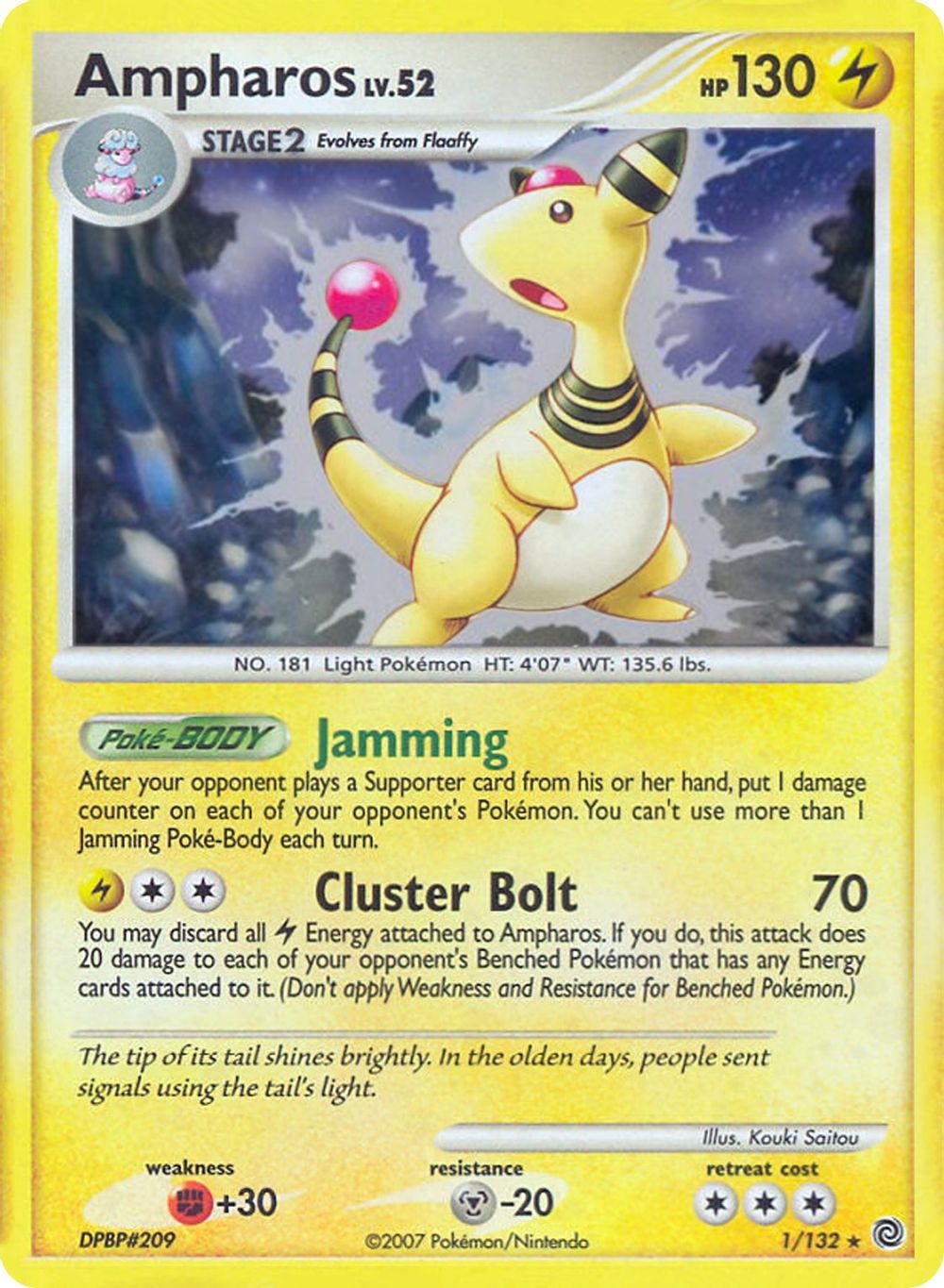 Ampharos - 1/132 (DP Secret Wonders) — Deck Exclusives