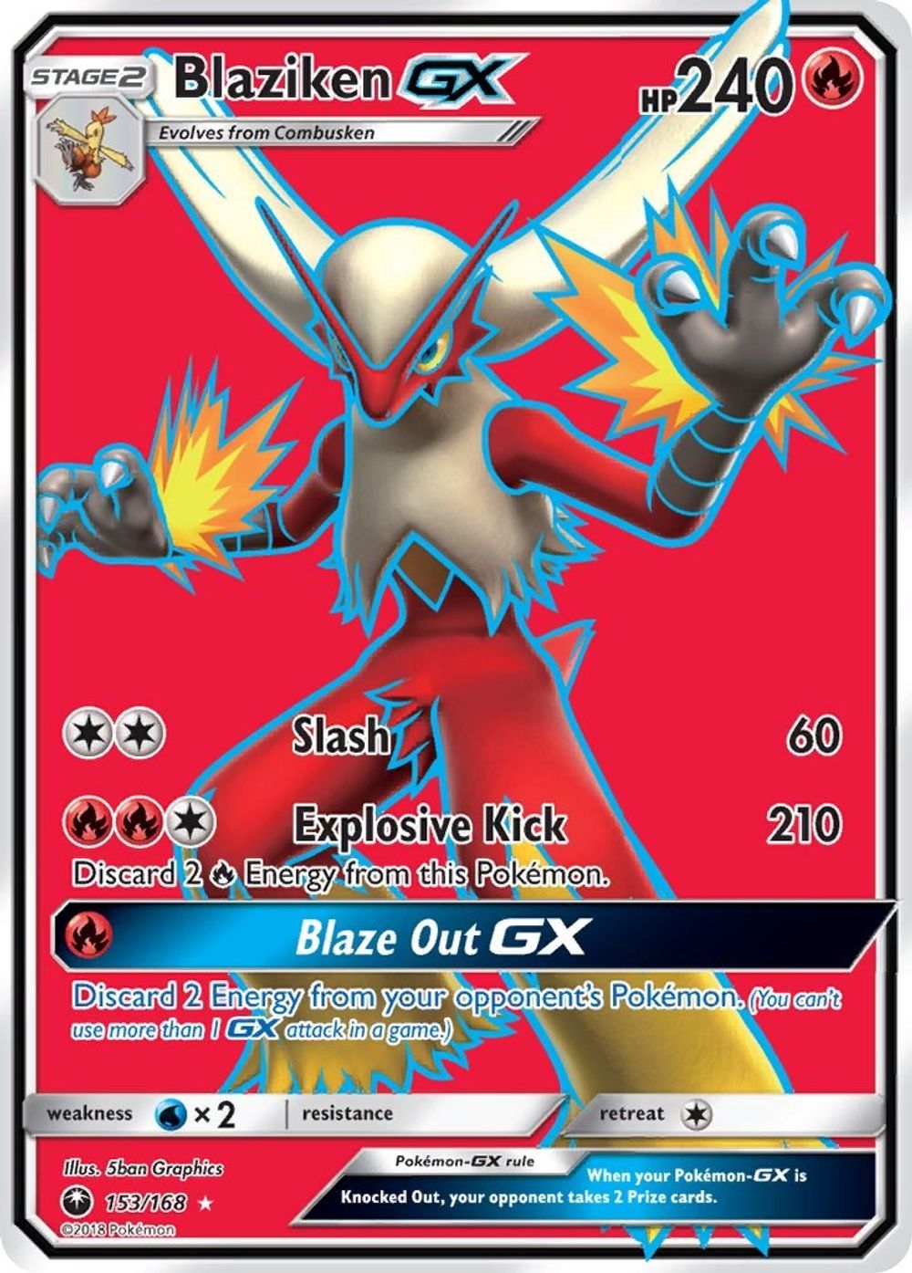 Blaziken GX (Full Art) — SM - Celestial Storm