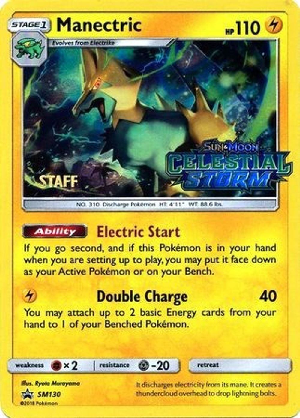 Manectric - SM130 (Prerelease) [Staff] — SM Promos
