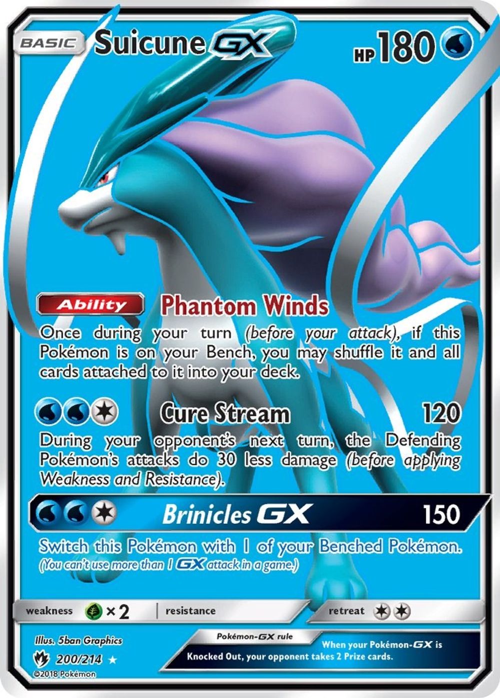 Suicune GX (Full Art) — SM - Lost Thunder