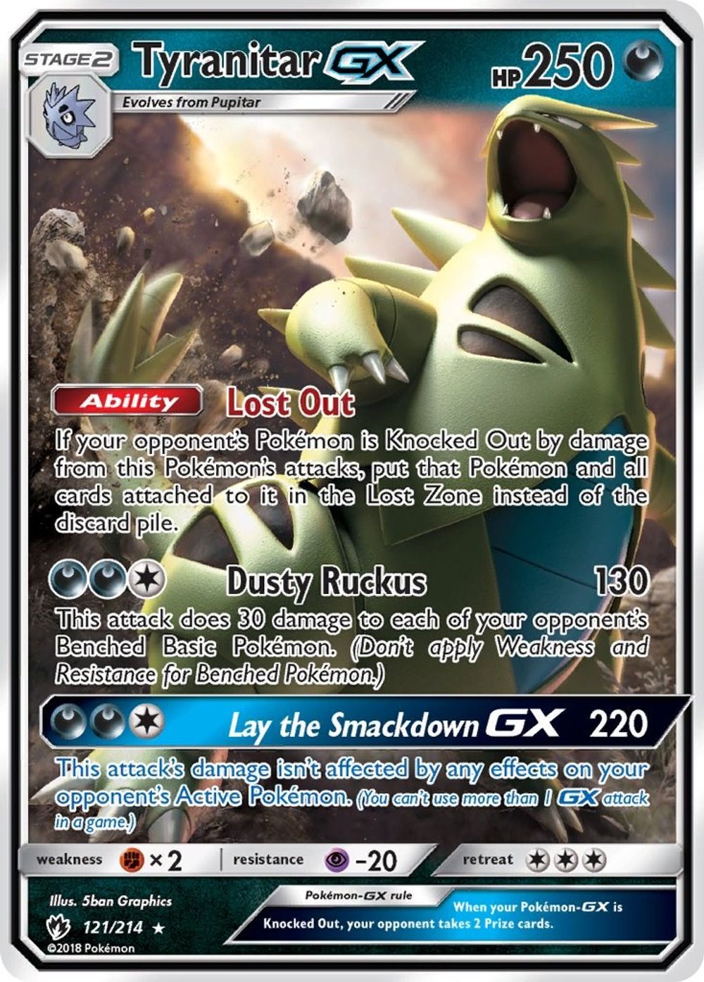 Tyranitar GX — SM - Lost Thunder