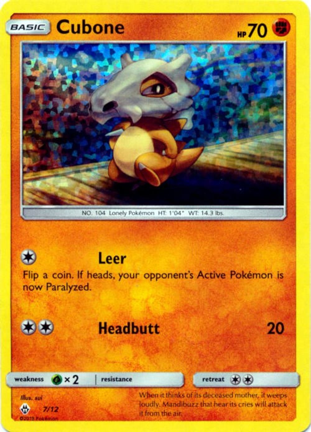 Cubone - 7/12 — McDonald's Promos 2018