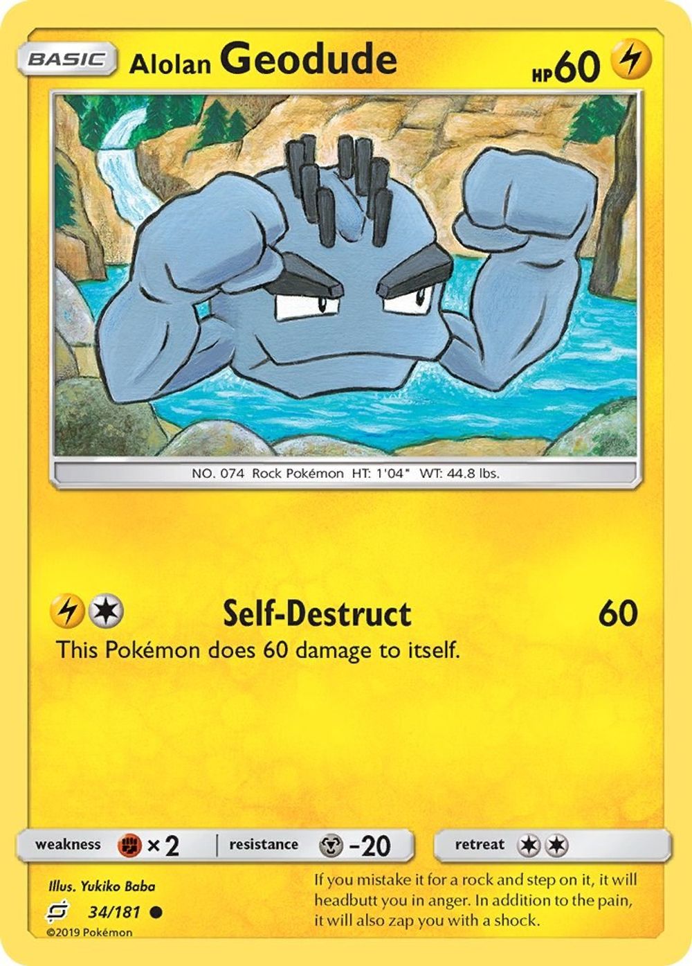 Alolan Geodude (34) — SM - Team Up