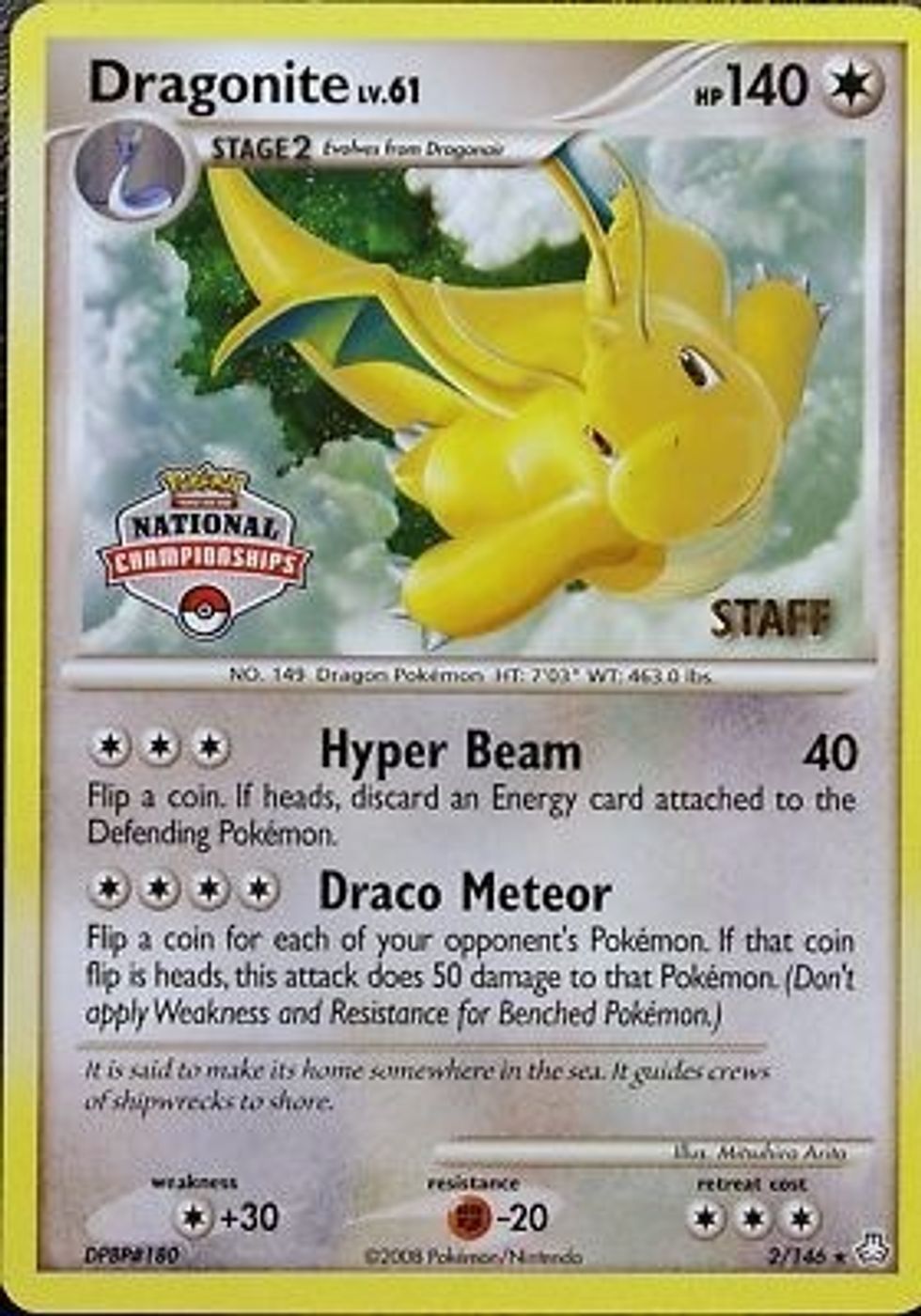 Dragonite - 2/146 (National Championships) [Staff] — League & Championship Cards