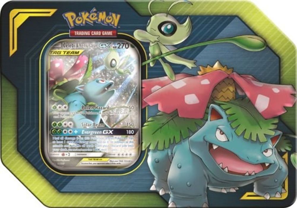 TAG TEAM Tin [Celebi & Venusaur GX] — SM - Team Up