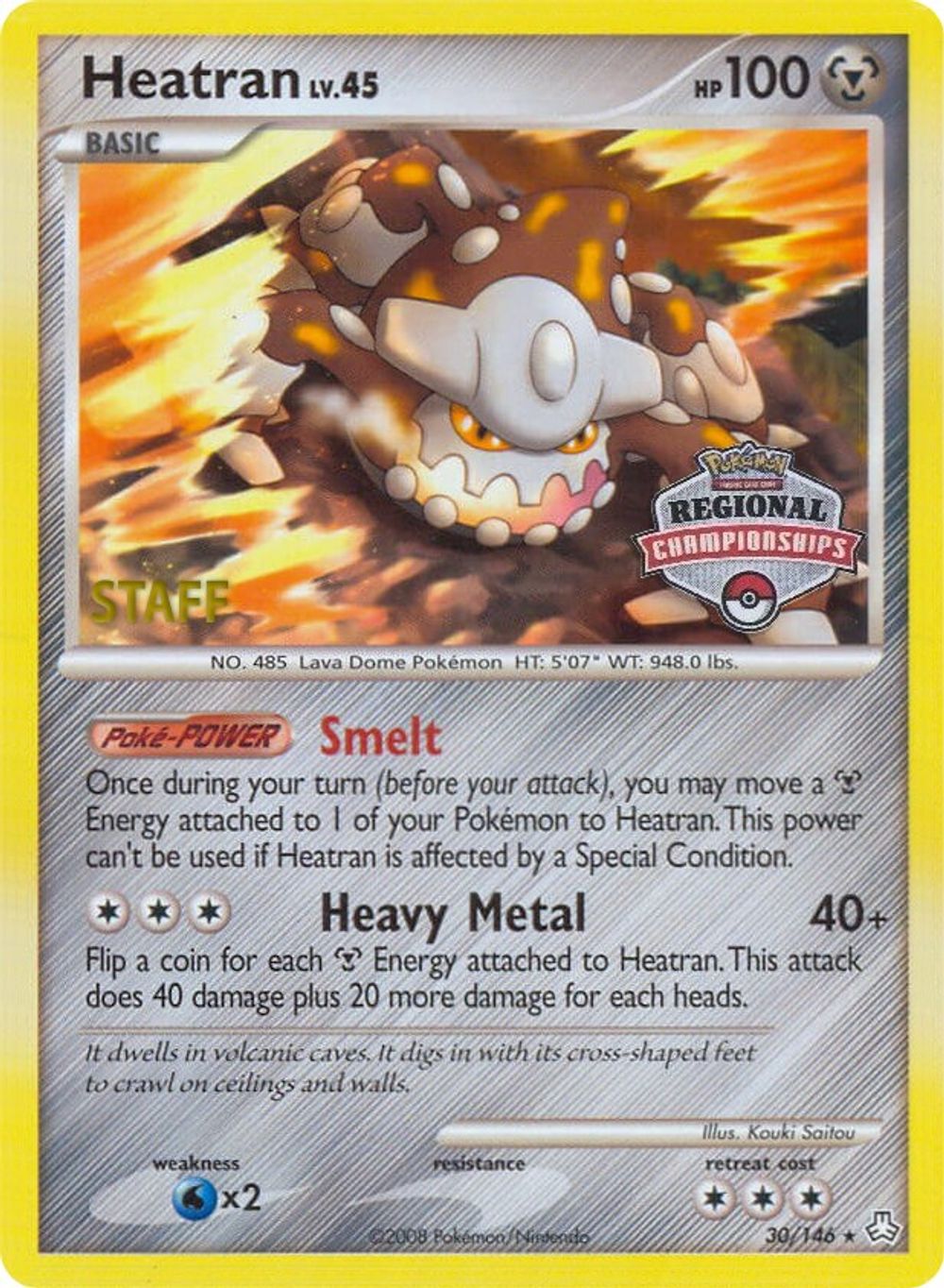 Heatran - 30/146 (Regional Championships) [Staff] — League & Championship Cards