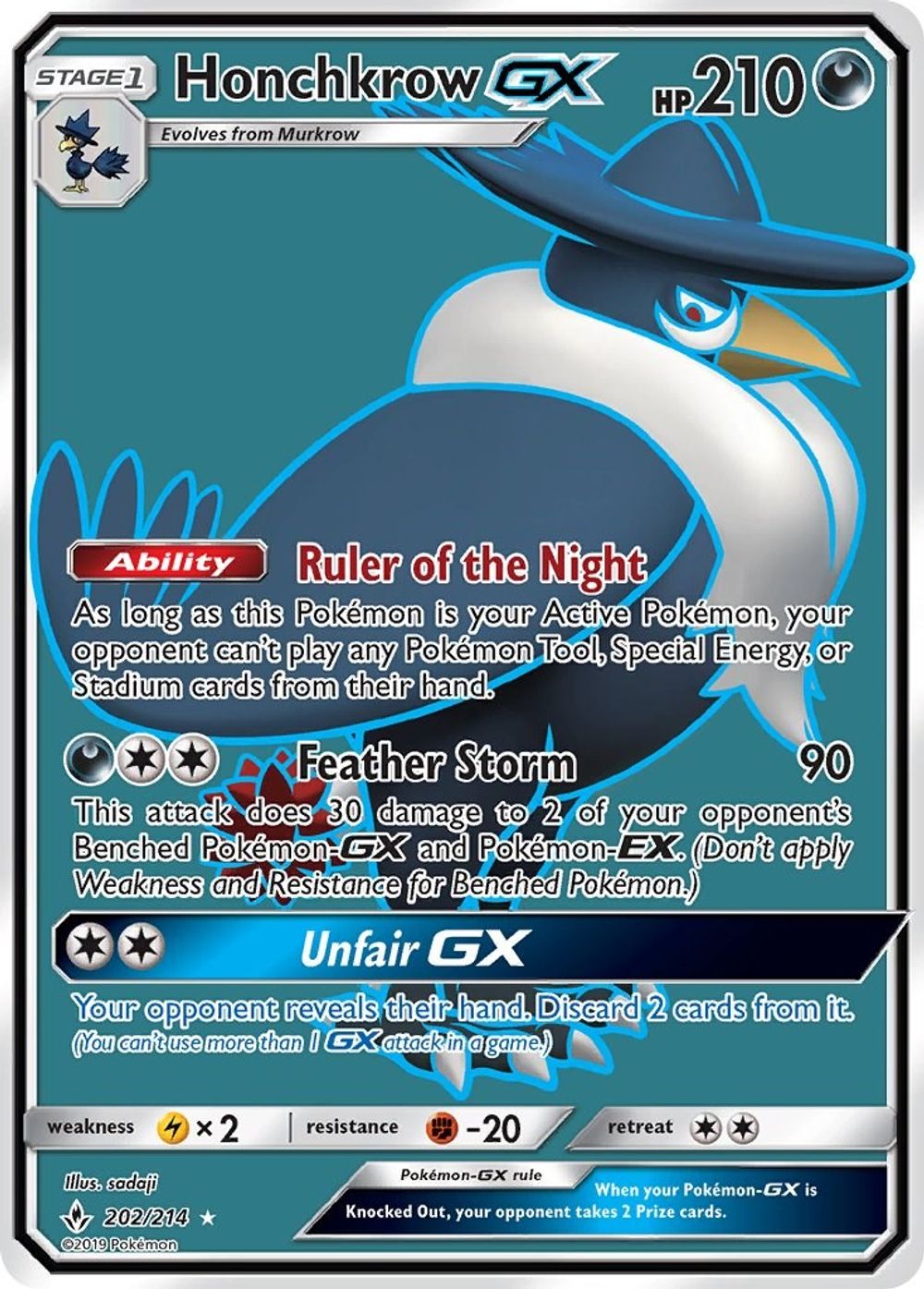 Honchkrow GX (Full Art) — SM - Unbroken Bonds