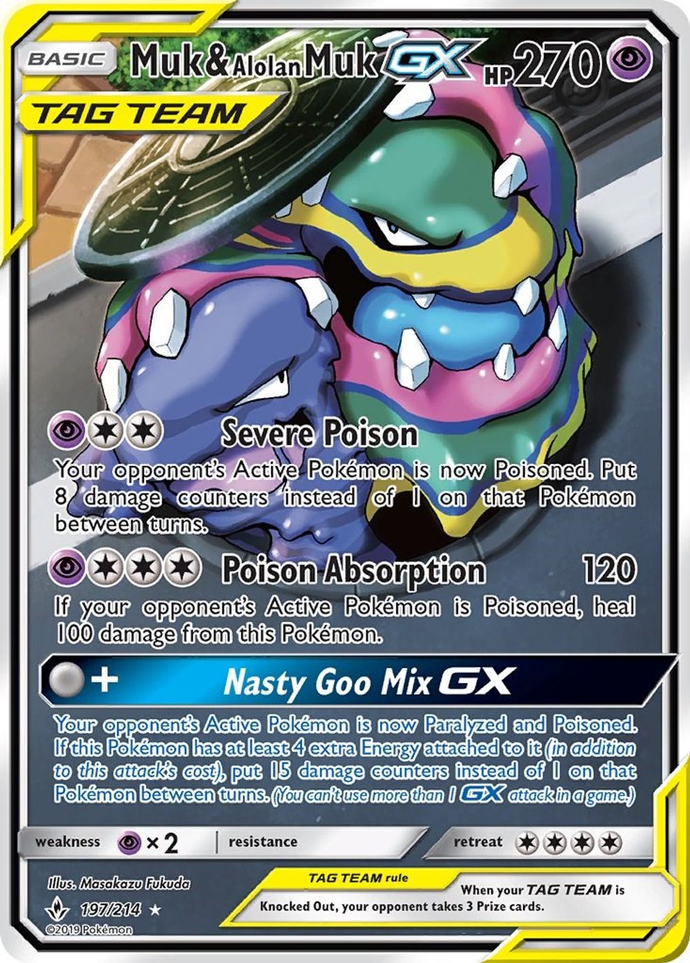 Muk & Alolan Muk GX (197) (Full Art) — SM - Unbroken Bonds