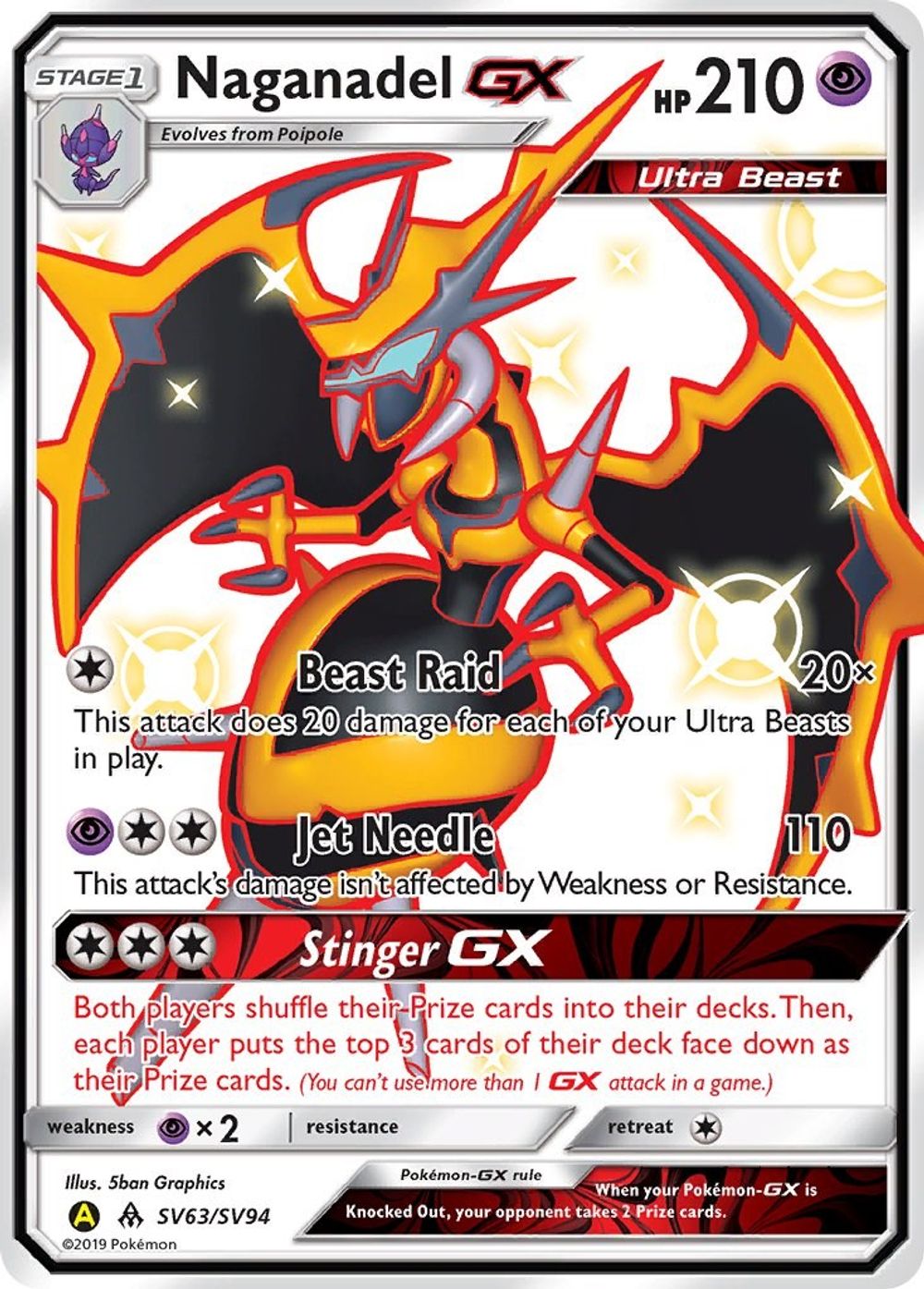 Naganadel GX — Hidden Fates: Shiny Vault