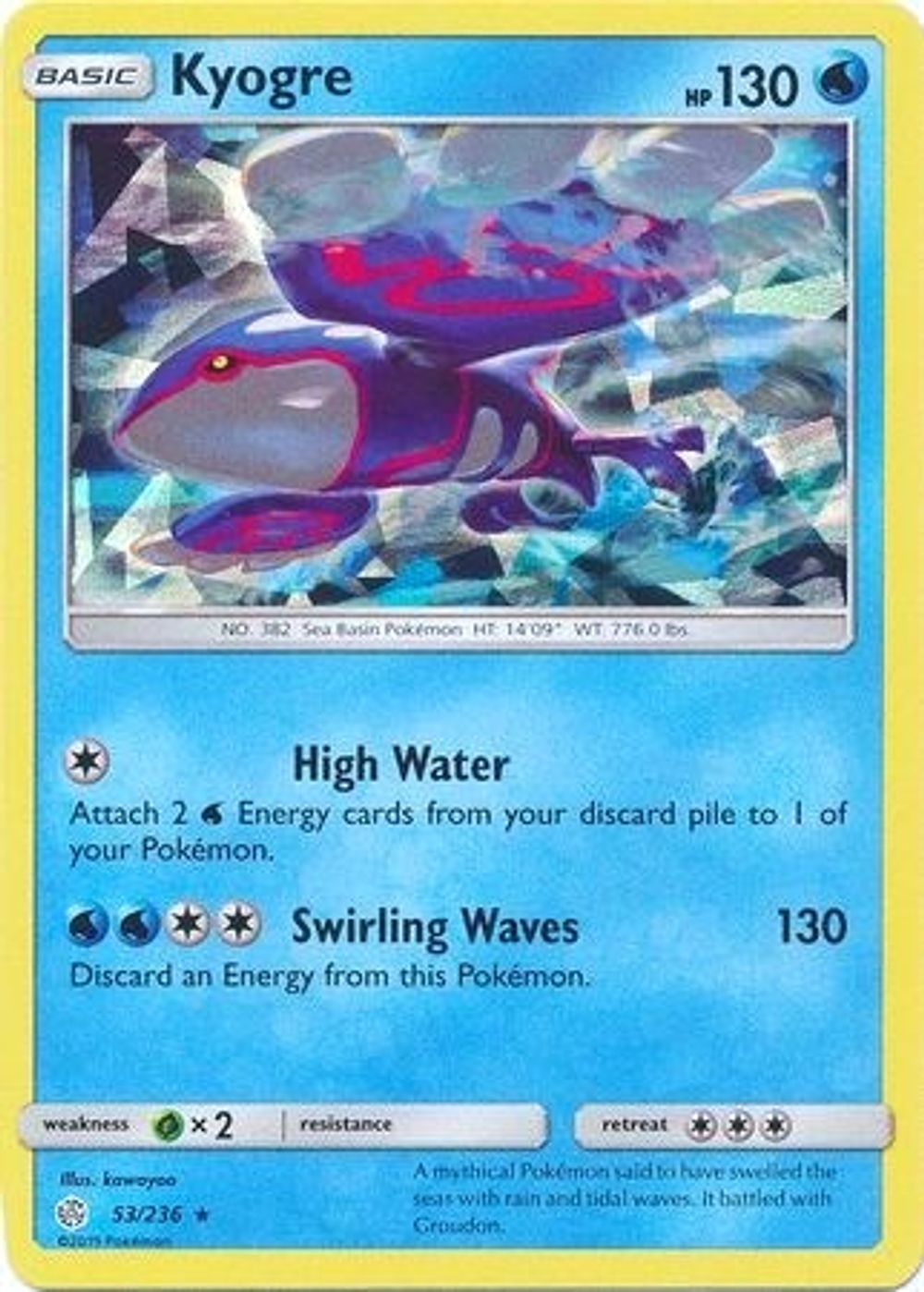 Kyogre - 53/236 (Cracked Ice Holo) — Deck Exclusives