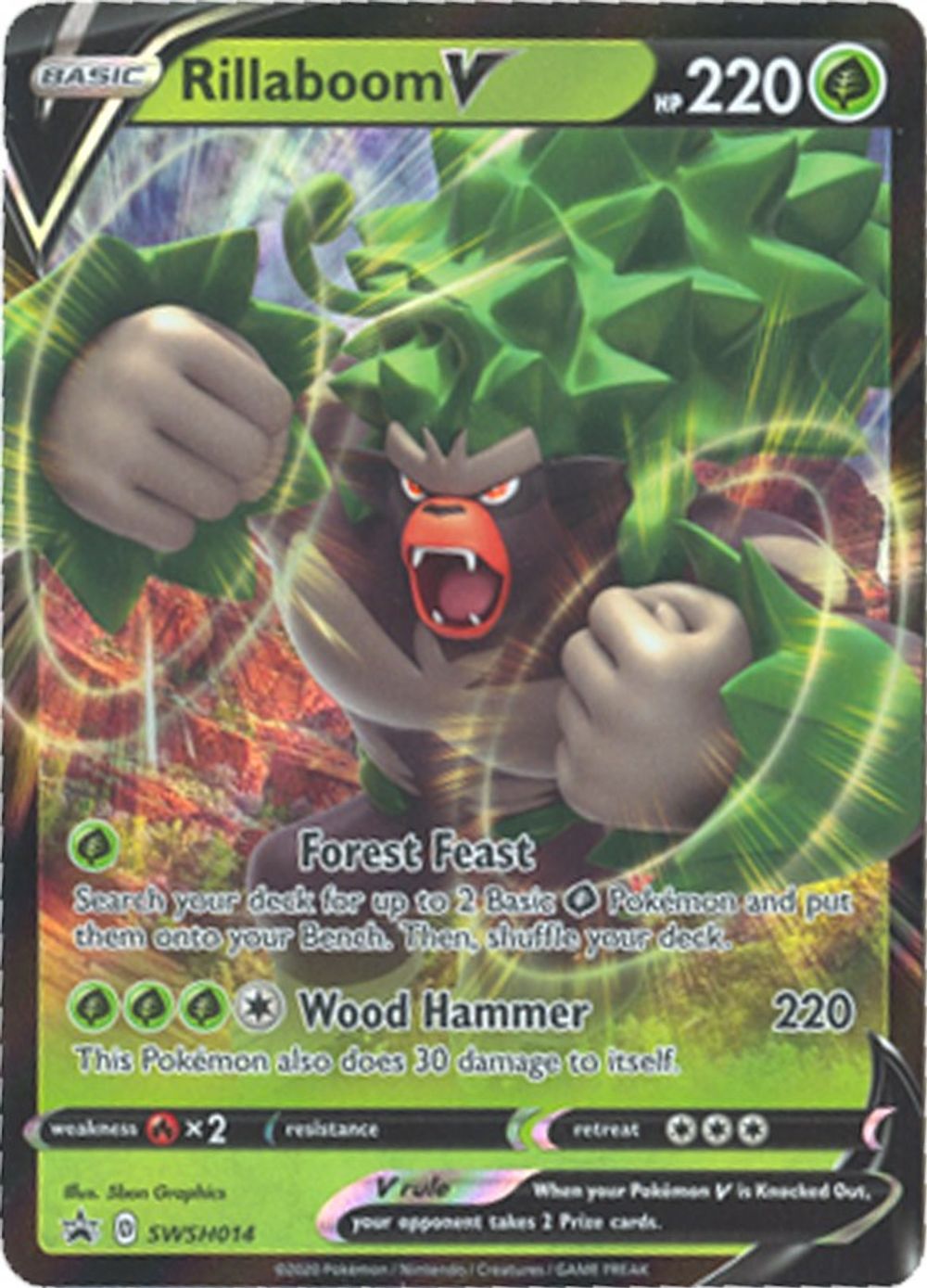 Rillaboom V - SWSH014 — SWSH: Sword & Shield Promo Cards