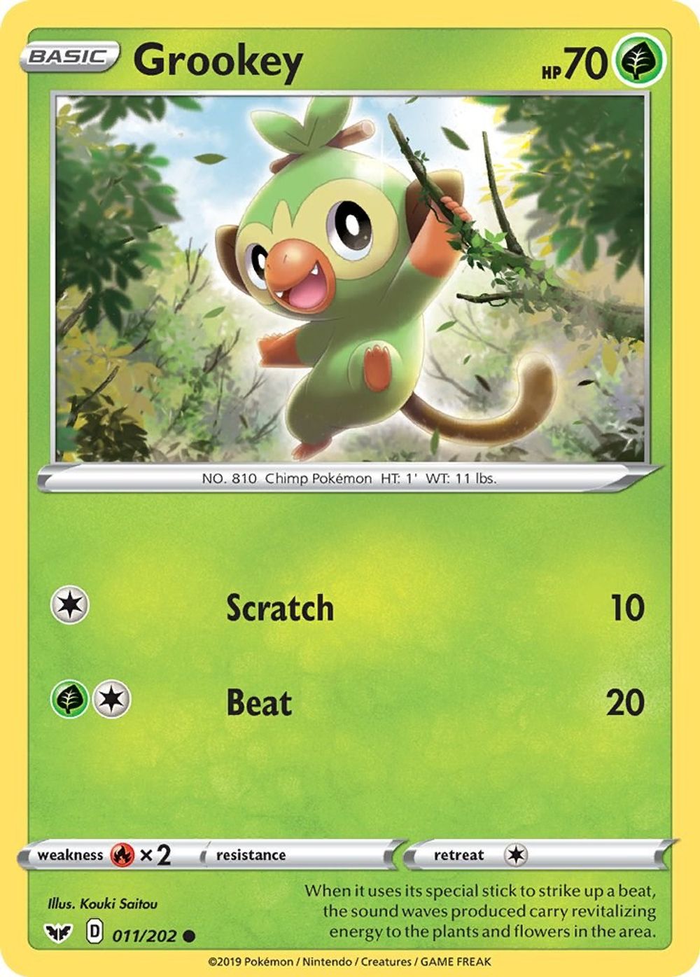 Grookey (011) — SWSH01: Sword & Shield Base Set