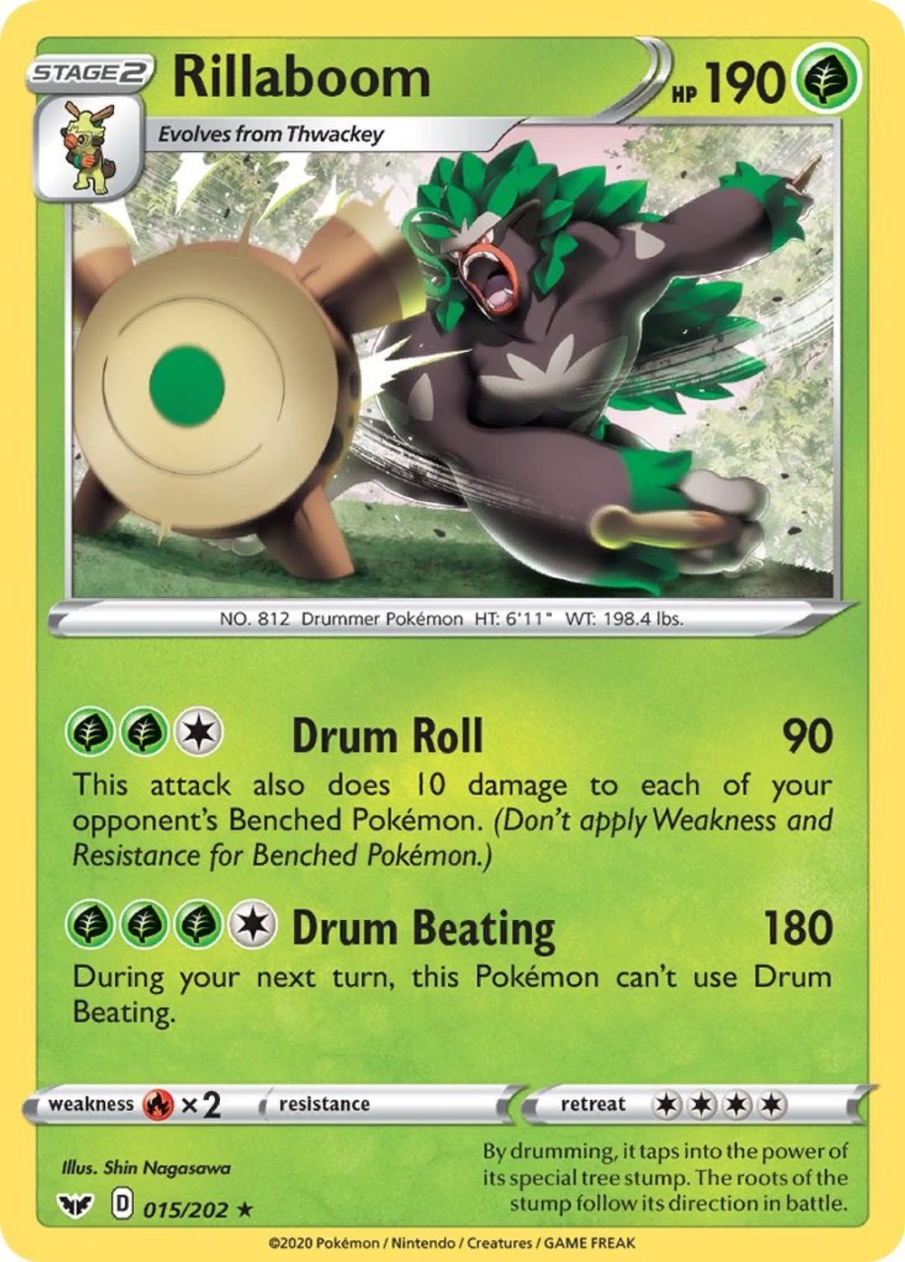Rillaboom (015) — SWSH01: Sword & Shield Base Set