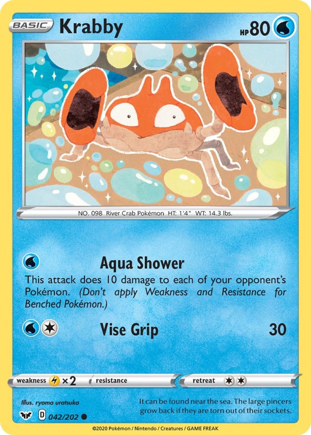 Krabby (042) — SWSH01: Sword & Shield Base Set