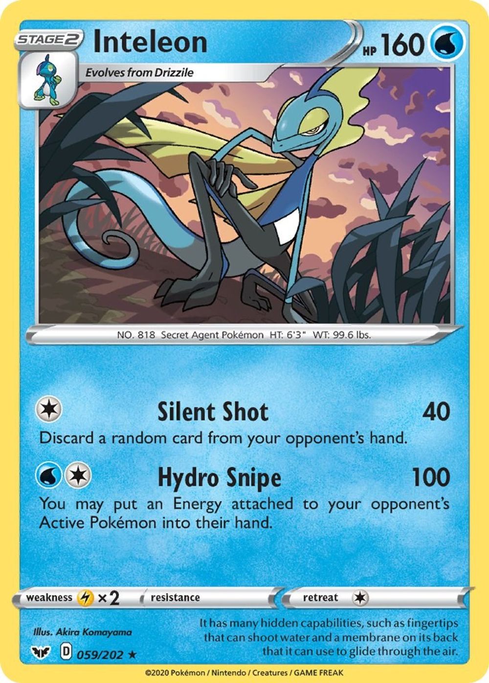 Inteleon (059) — SWSH01: Sword & Shield Base Set