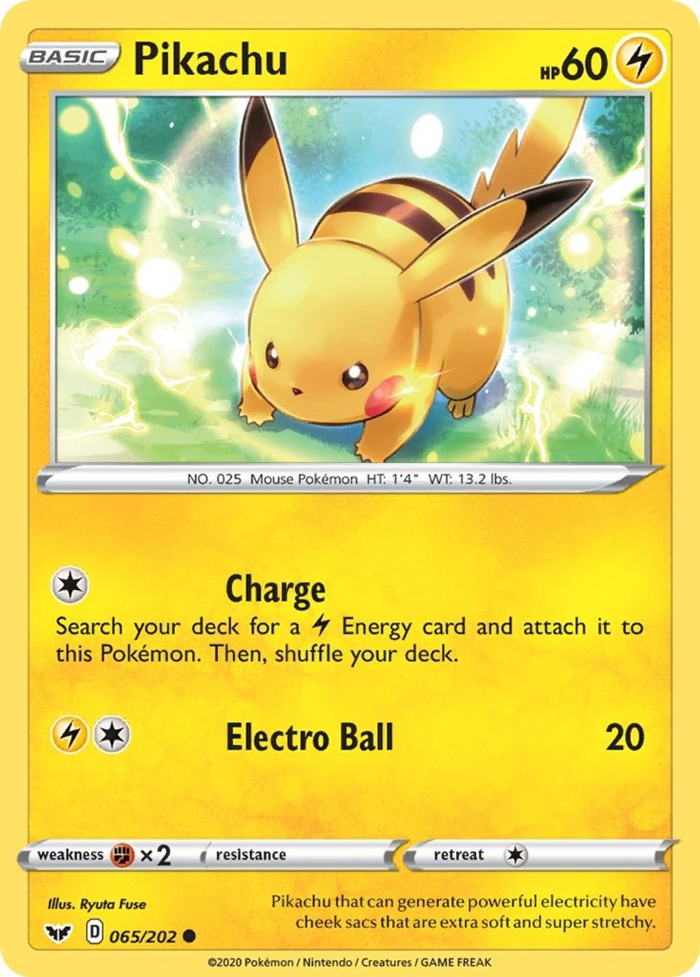 Pikachu — SWSH01: Sword & Shield Base Set