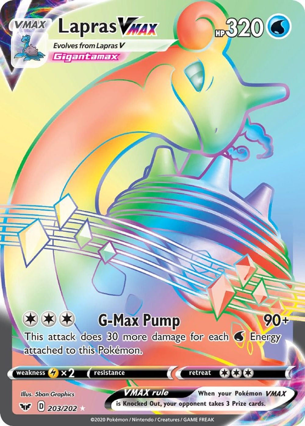Lapras VMAX (Secret) — SWSH01: Sword & Shield Base Set