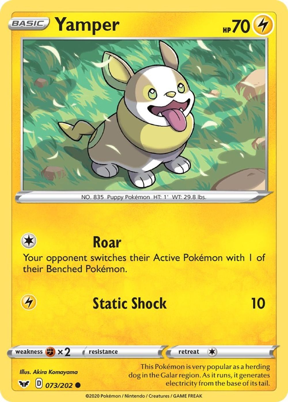 Yamper (073) — SWSH01: Sword & Shield Base Set