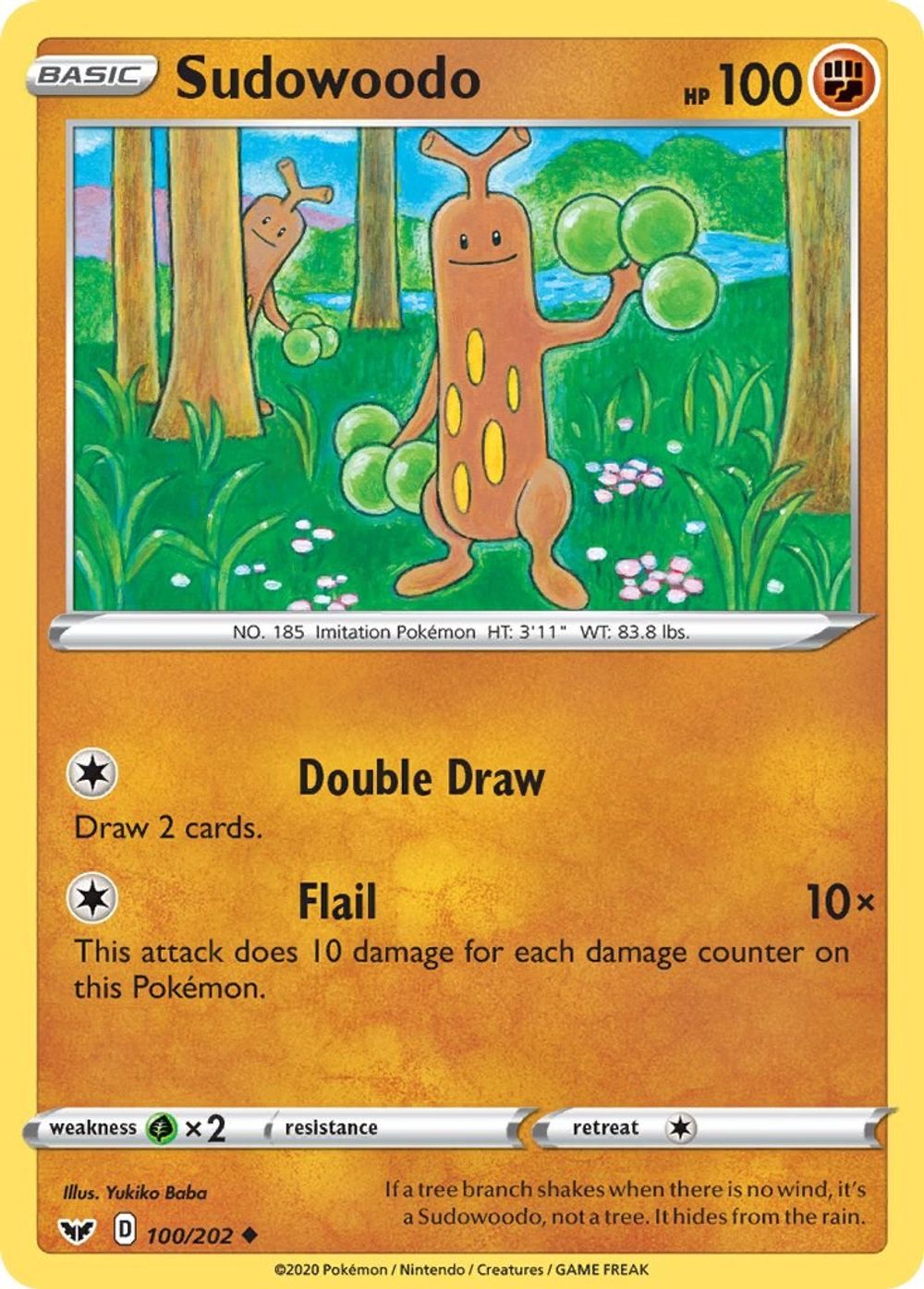 Sudowoodo — SWSH01: Sword & Shield Base Set