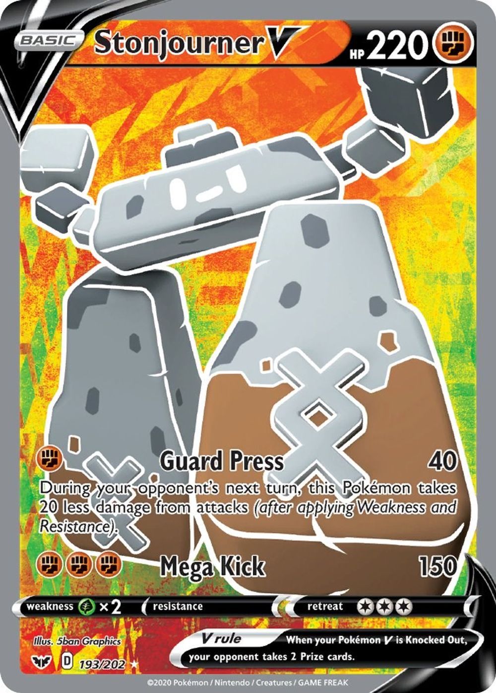 Stonjourner V (Full Art) — SWSH01: Sword & Shield Base Set