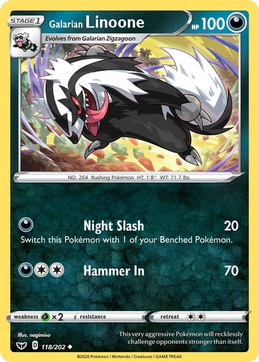 Galarian Linoone — SWSH01: Sword & Shield Base Set