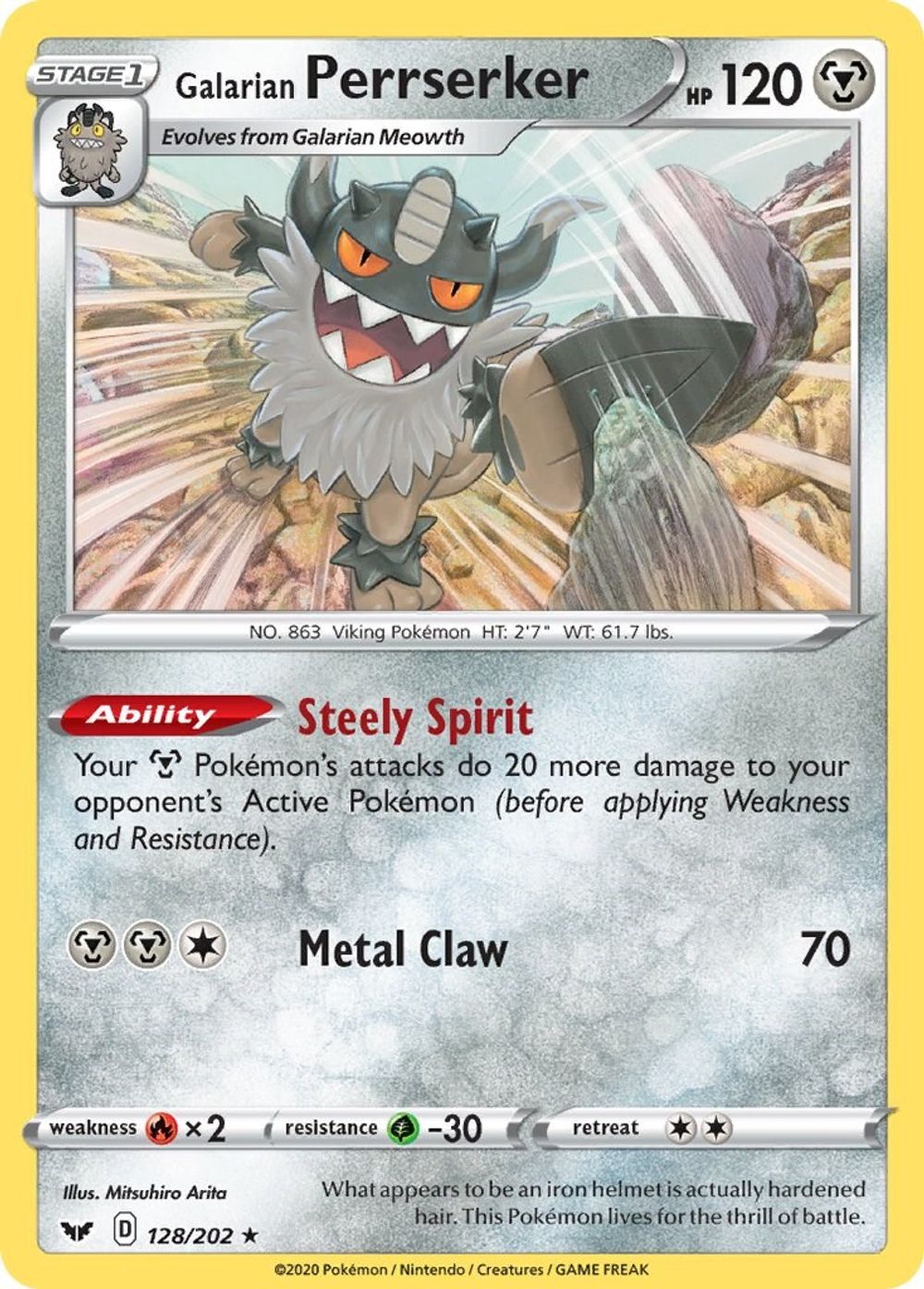 Galarian Perrserker — SWSH01: Sword & Shield Base Set