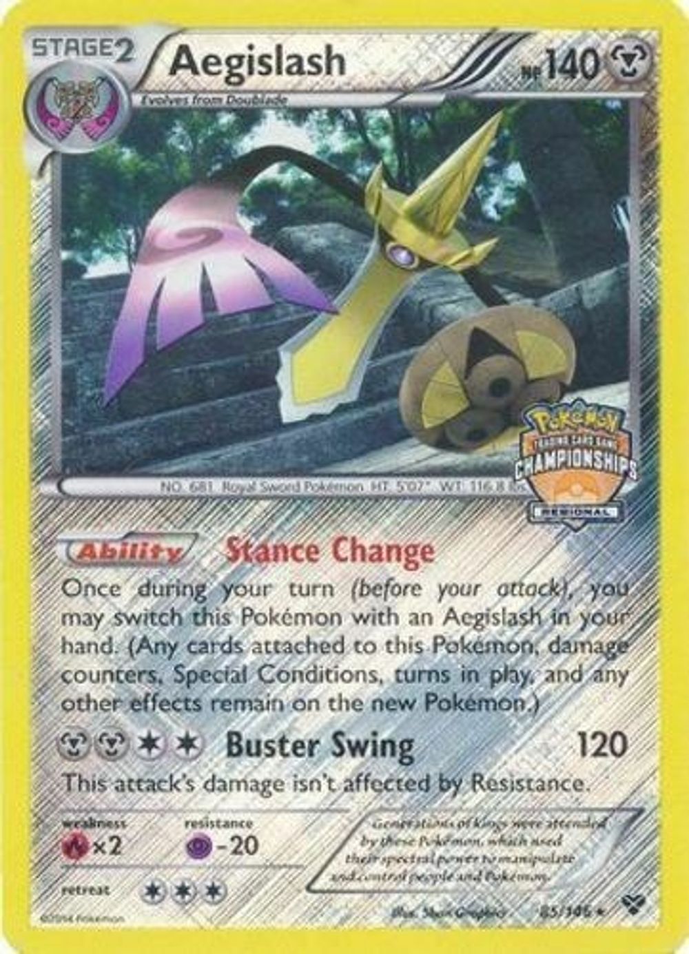 Aegislash - 85/146 (Regional Championships) — League & Championship Cards