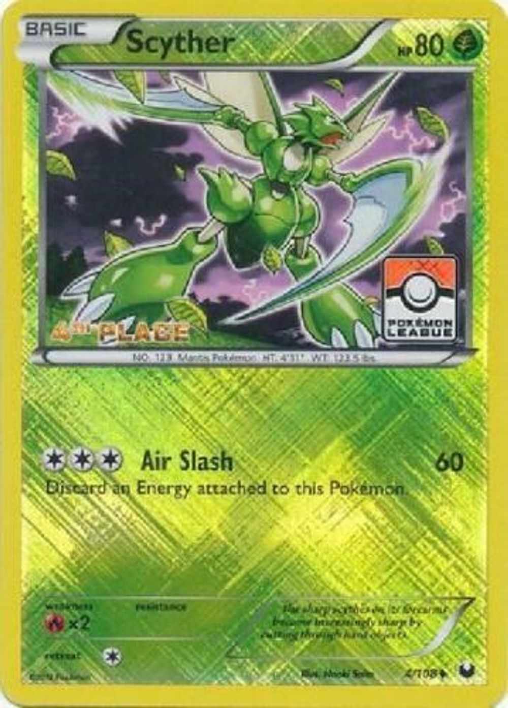 Scyther - 4/108 (Pokemon League) [4th Place] — League & Championship Cards
