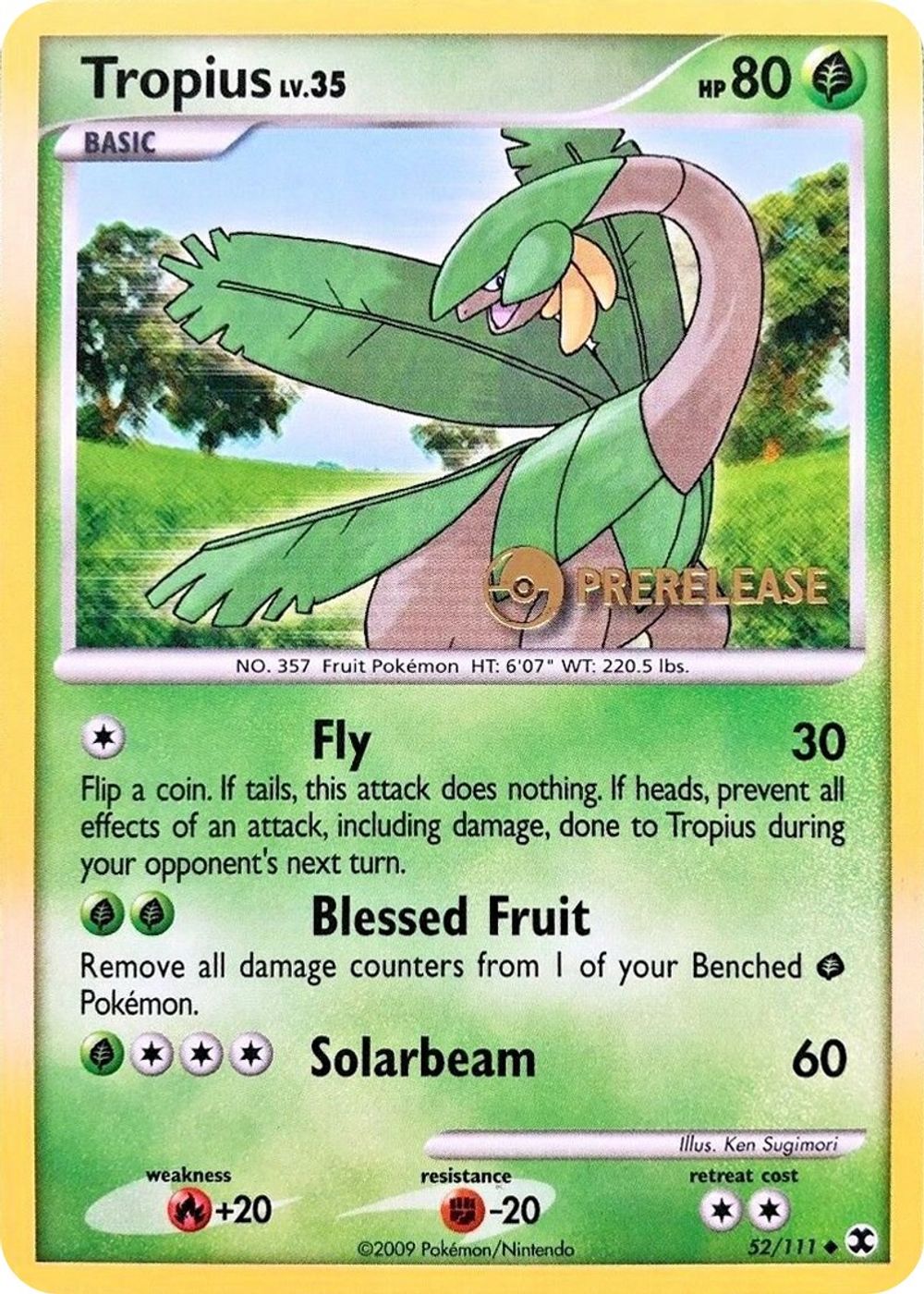 Tropius - 52/111 (Prerelease) — Nintendo Promos