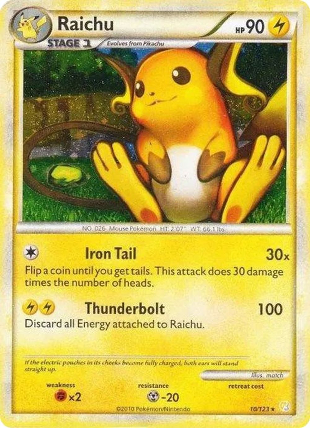 Raichu - 10/123 (Cracked Ice Holo) — Deck Exclusives