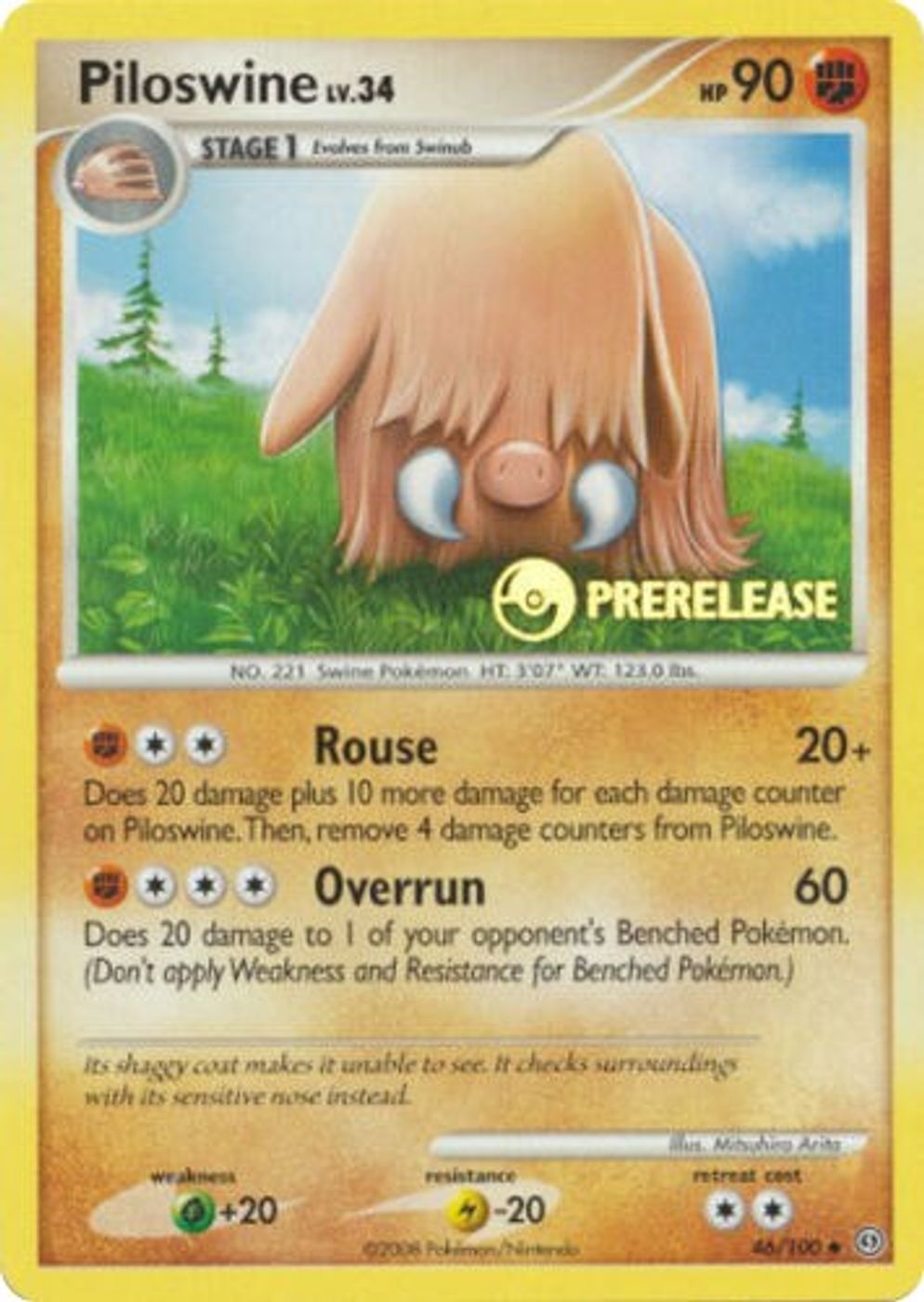 Piloswine - 46/100 (Prerelease) — Nintendo Promos