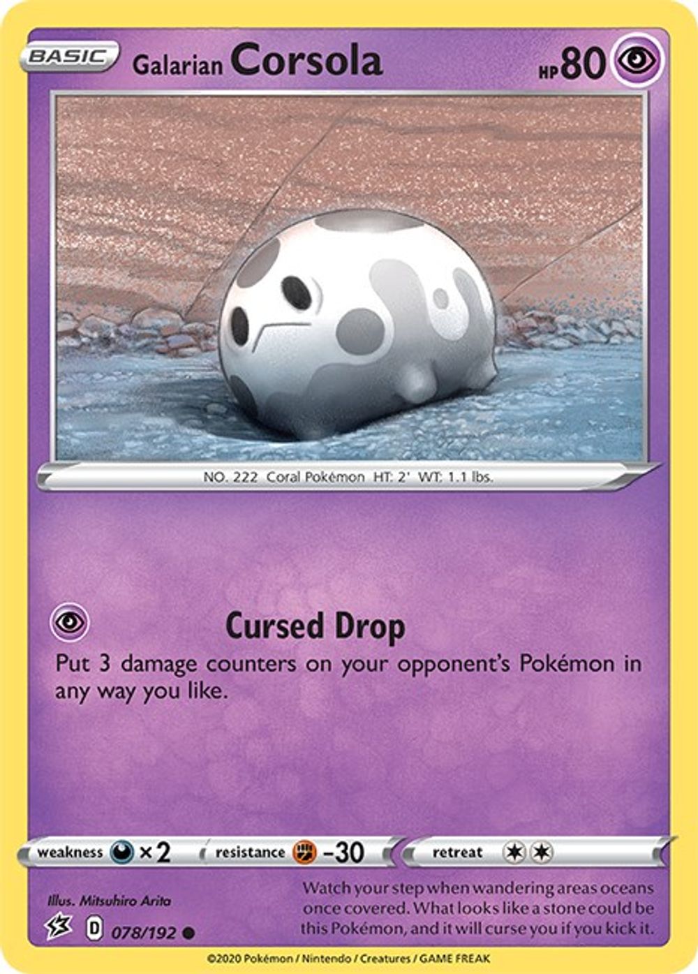 Galarian Corsola — SWSH02: Rebel Clash