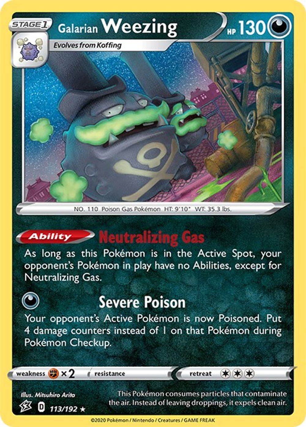 Galarian Weezing — SWSH02: Rebel Clash