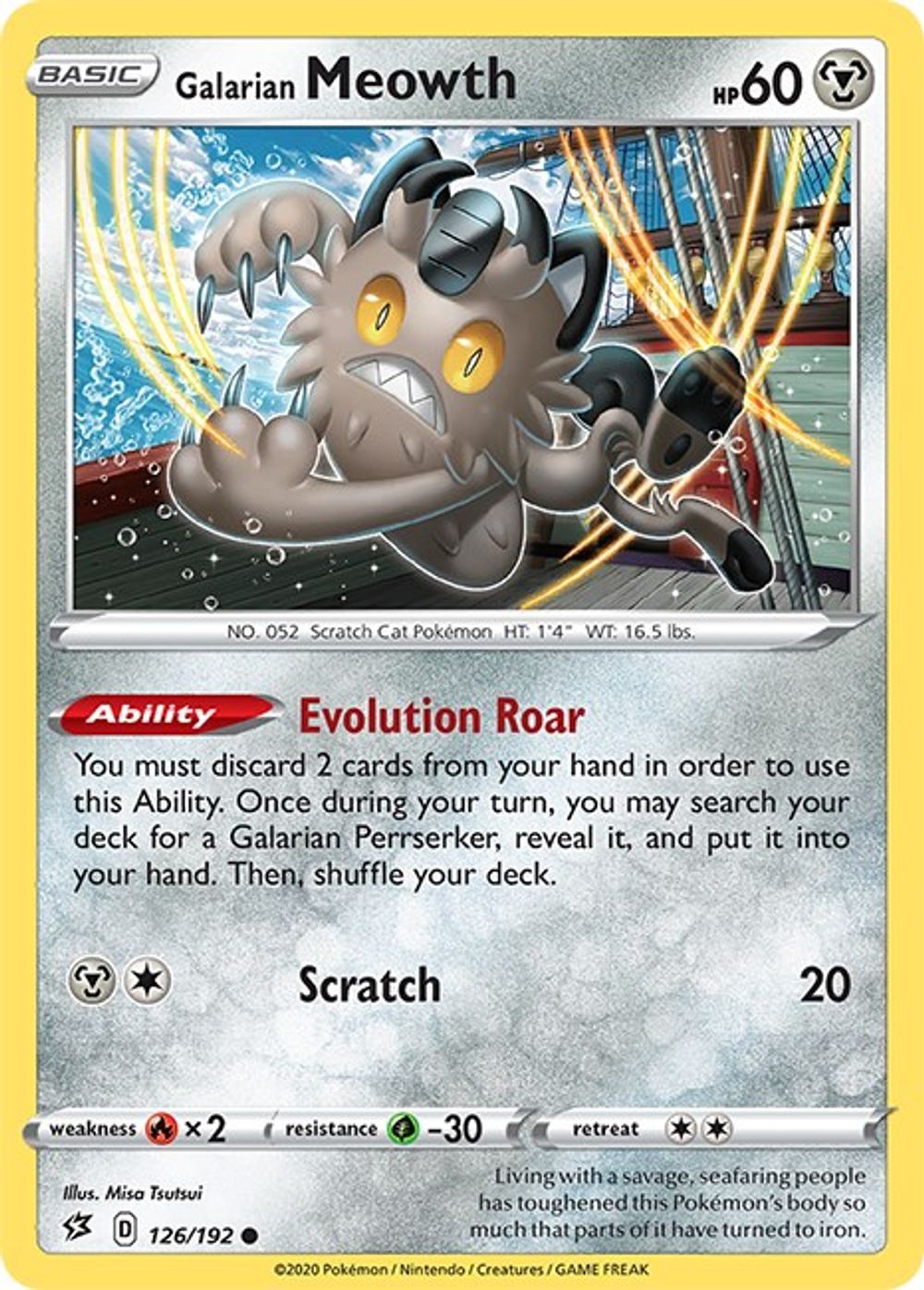 Galarian Meowth — SWSH02: Rebel Clash