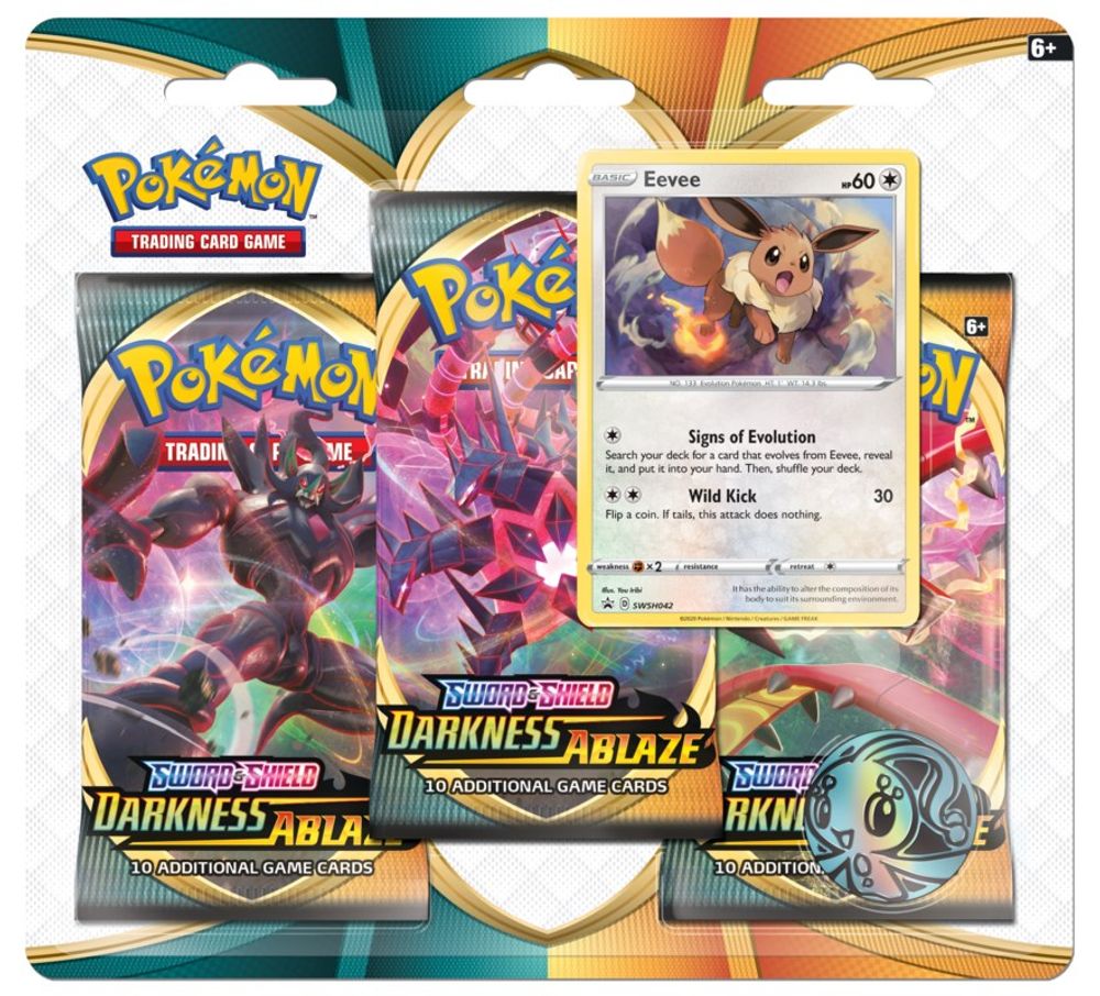 Darkness Ablaze 3 Pack Blister [Eevee] — SWSH03: Darkness Ablaze