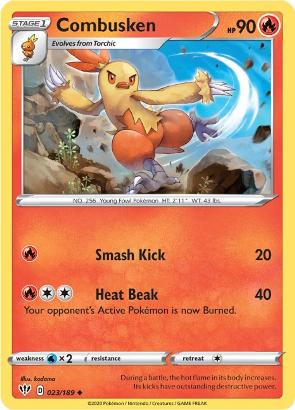 Combusken — SWSH03: Darkness Ablaze